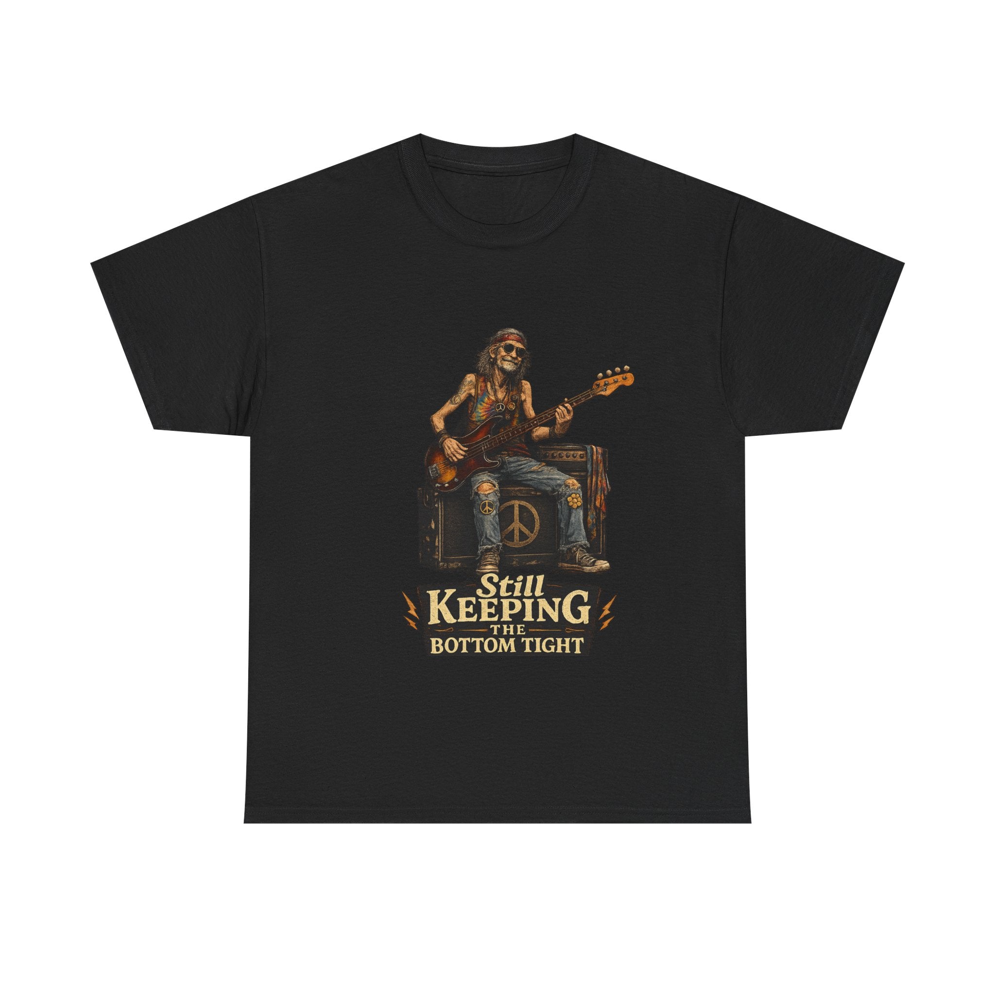 Bass Player Graphic Tee | Rock Music Vintage 'Still Keeping Bottom Tight'