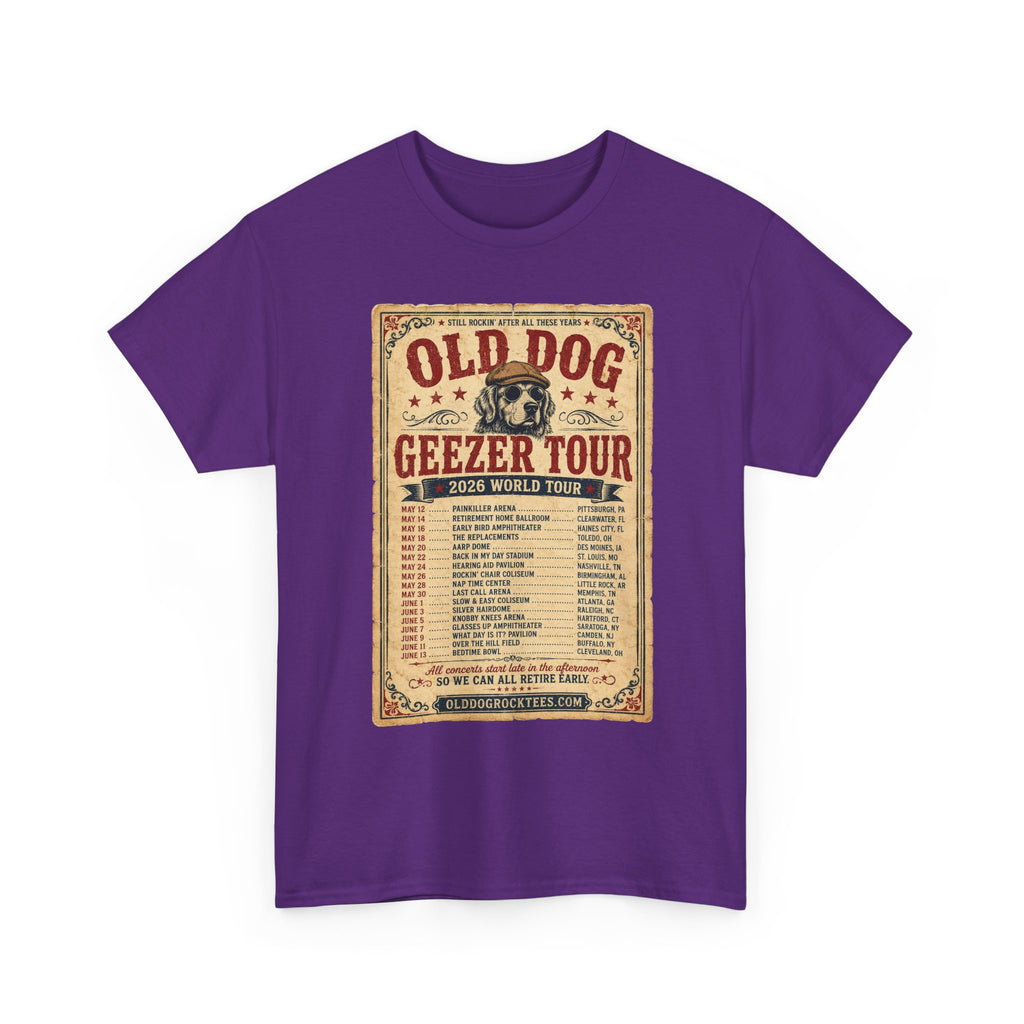 Old Dog Geezer Tour T-Shirt — Vintage Concert Poster Tee