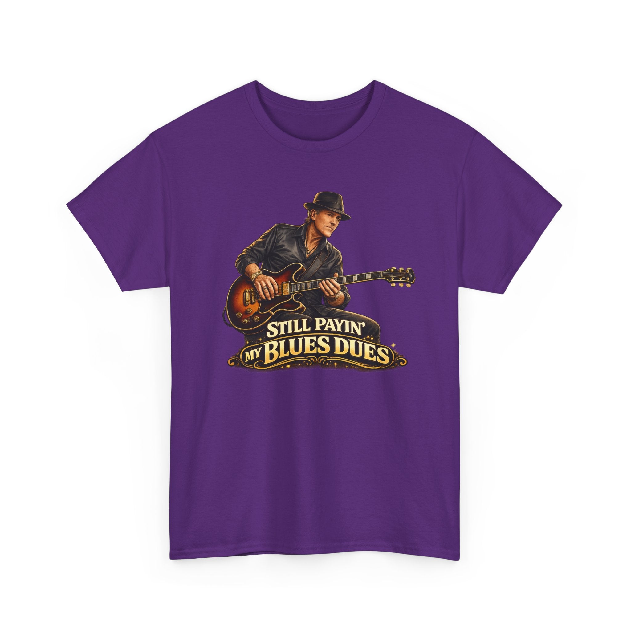 Blues Guitar Tee — "Still Payin' My Blues Dues" Vintage Music T-Shirt