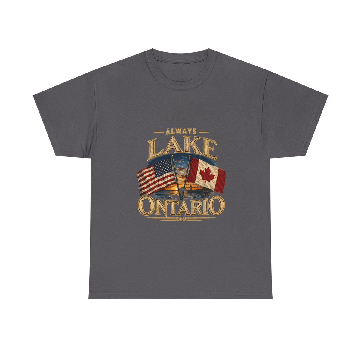 Lake Ontario Tee — "Always Lake Ontario" Vintage Flag Graphic