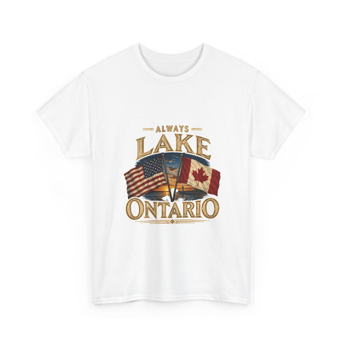 Lake Ontario Tee — "Always Lake Ontario" Vintage Flag Graphic