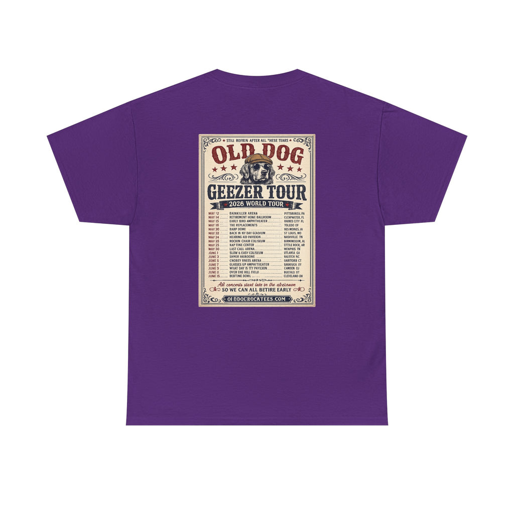 Old Dog Geezer Tour T-Shirt — Vintage Rock Tour Poster Tee