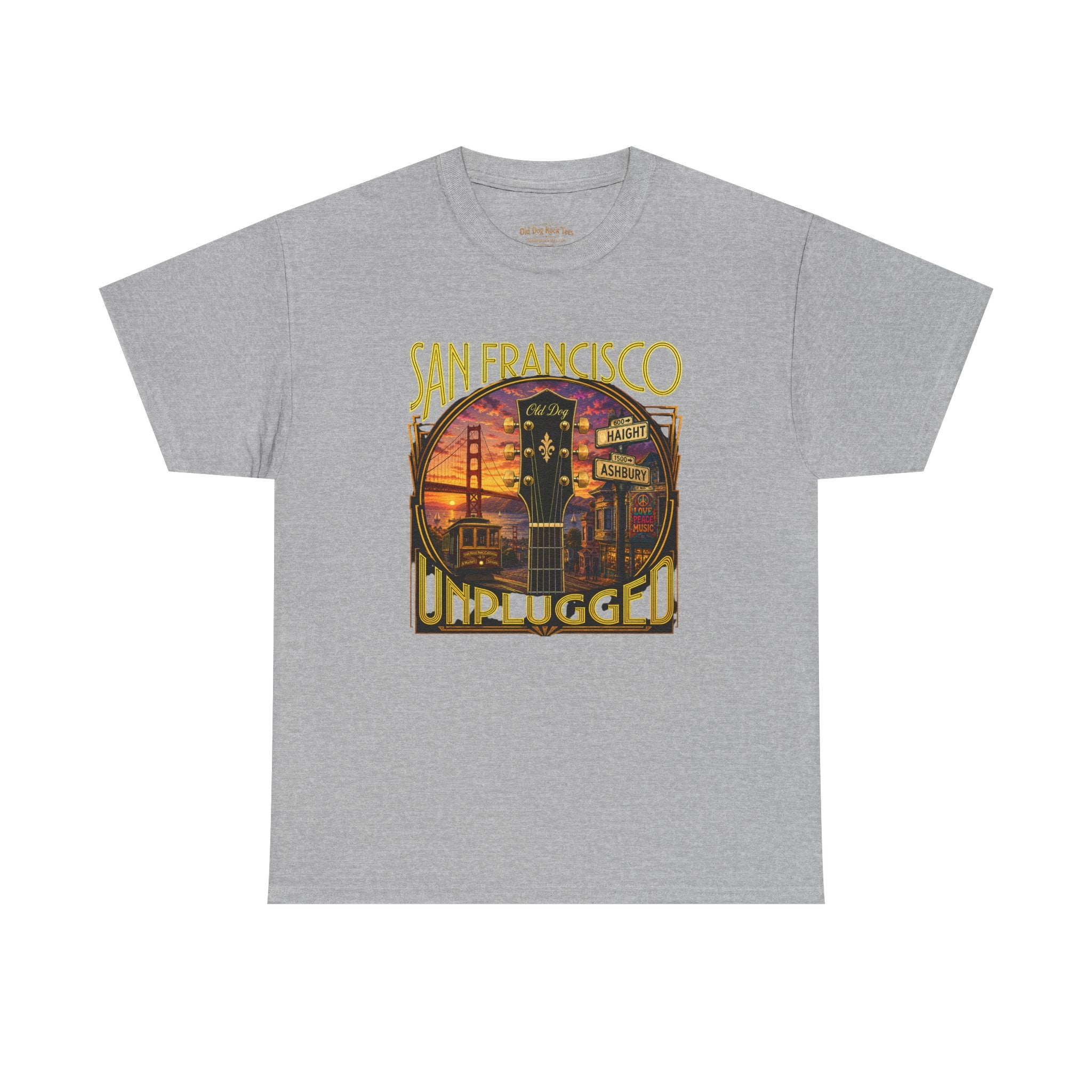 San Francisco Unplugged Tee — Vintage Sunset Golden Gate Tour Shirt