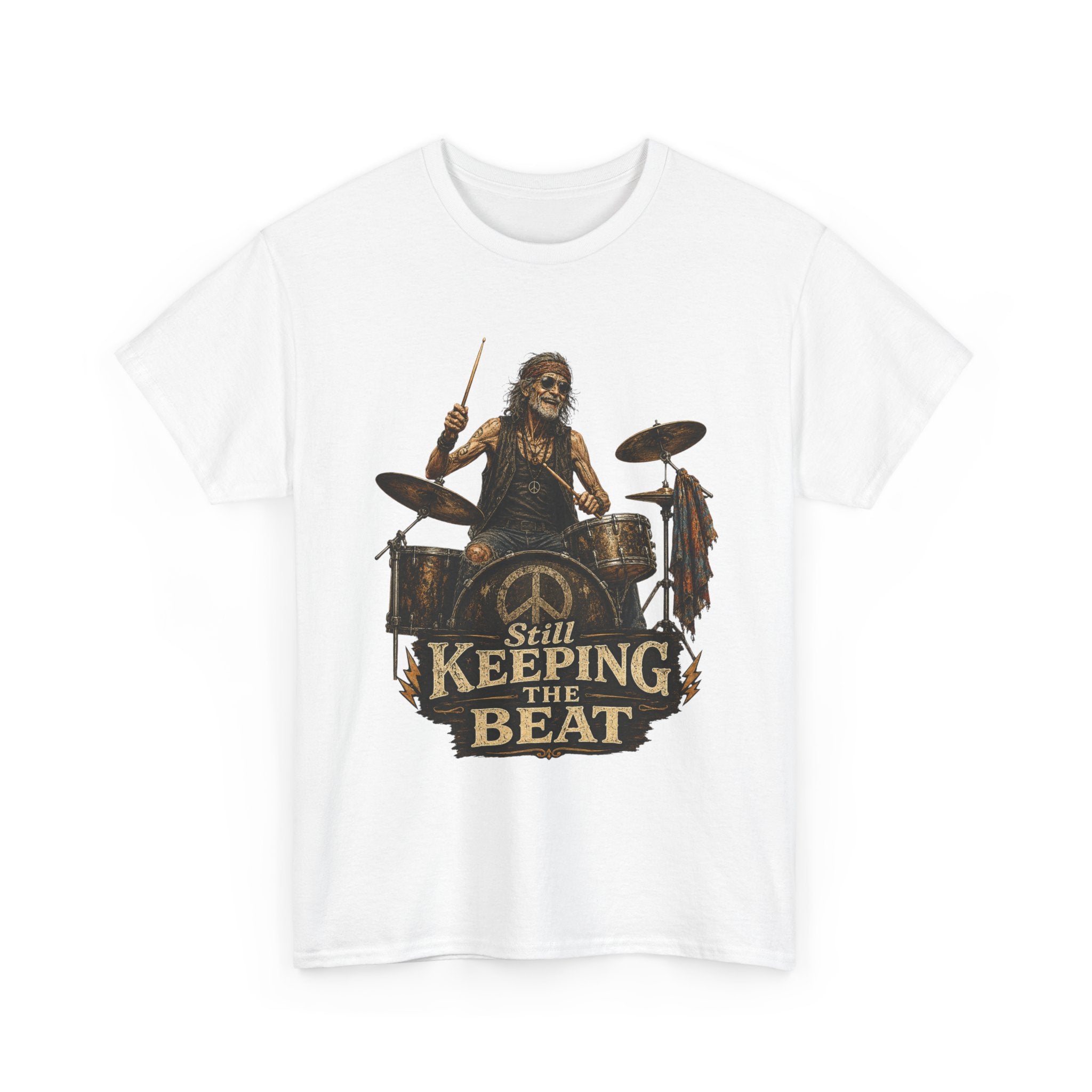 'Still Keeping the Beat' T-Shirt | Rock Music Drum Player Tee