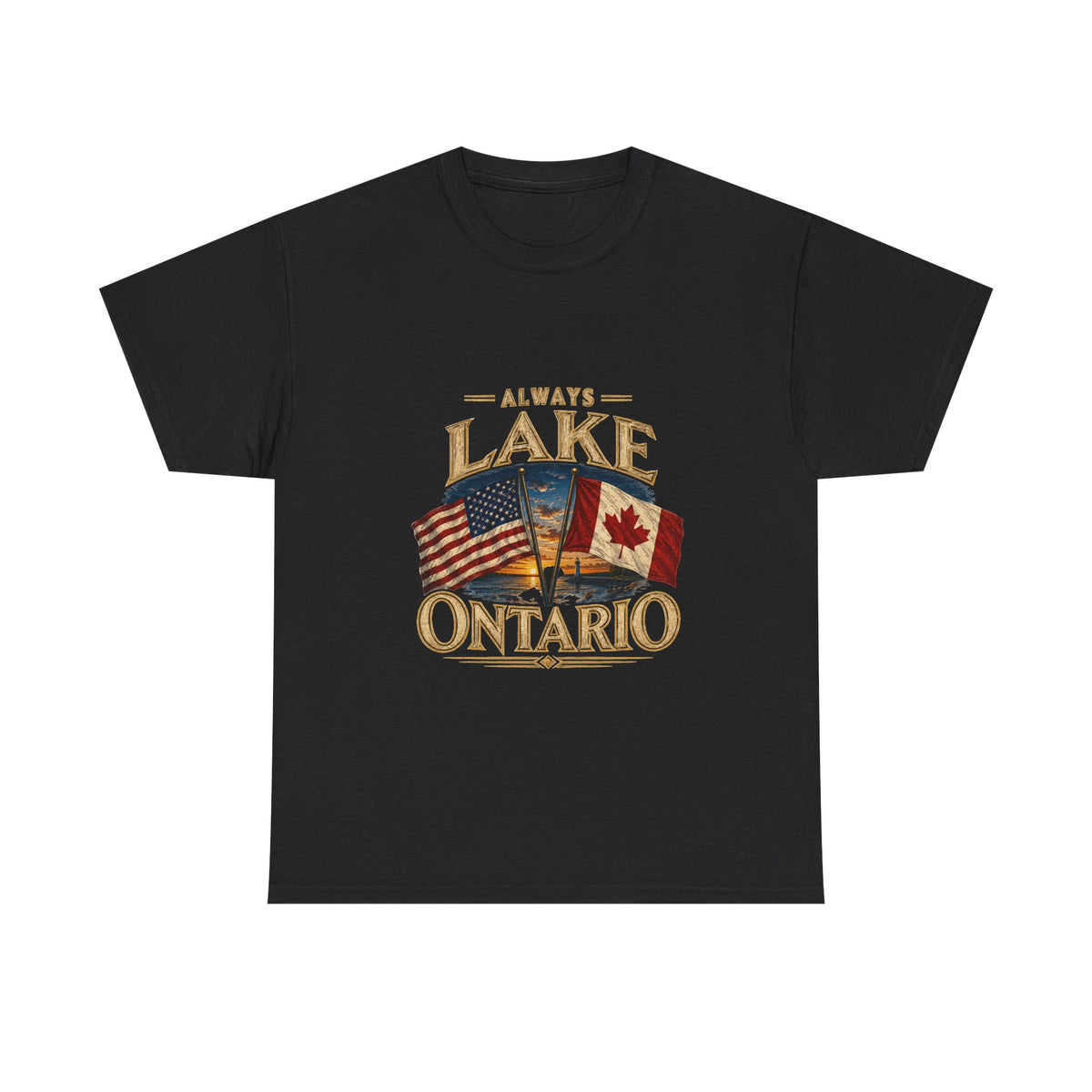 Lake Ontario Tee — "Always Lake Ontario" Vintage Flag Graphic