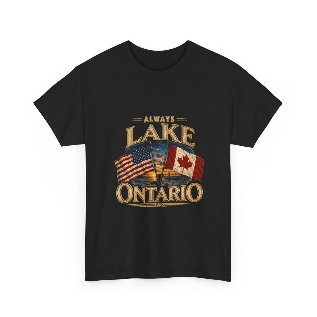Lake Ontario Tee — "Always Lake Ontario" Vintage Flag Graphic