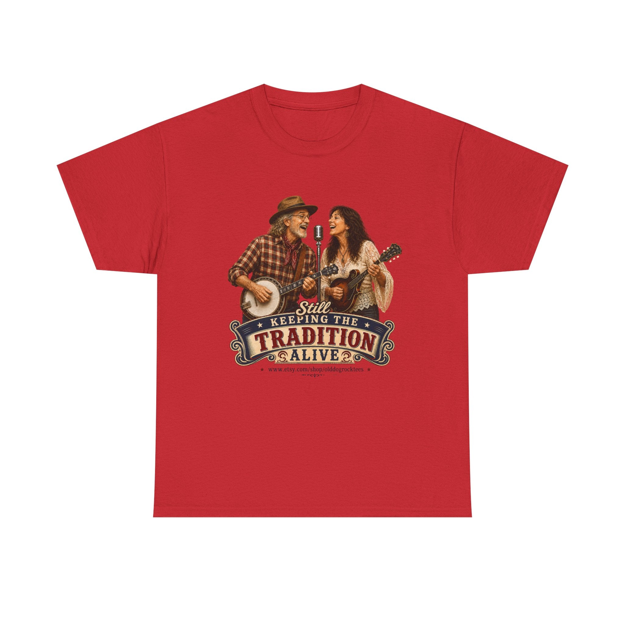 Keeping the Tradition Alive T-Shirt | Country Folk Music Banjo Guitar Design