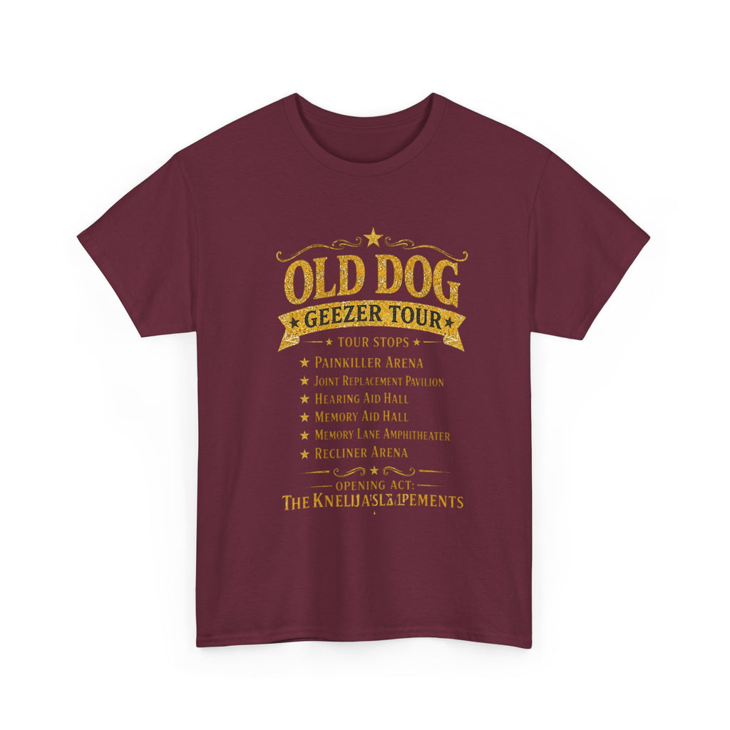 Old Dog Geezer Tour T-Shirt — Funny Senior Pet Lover Tee