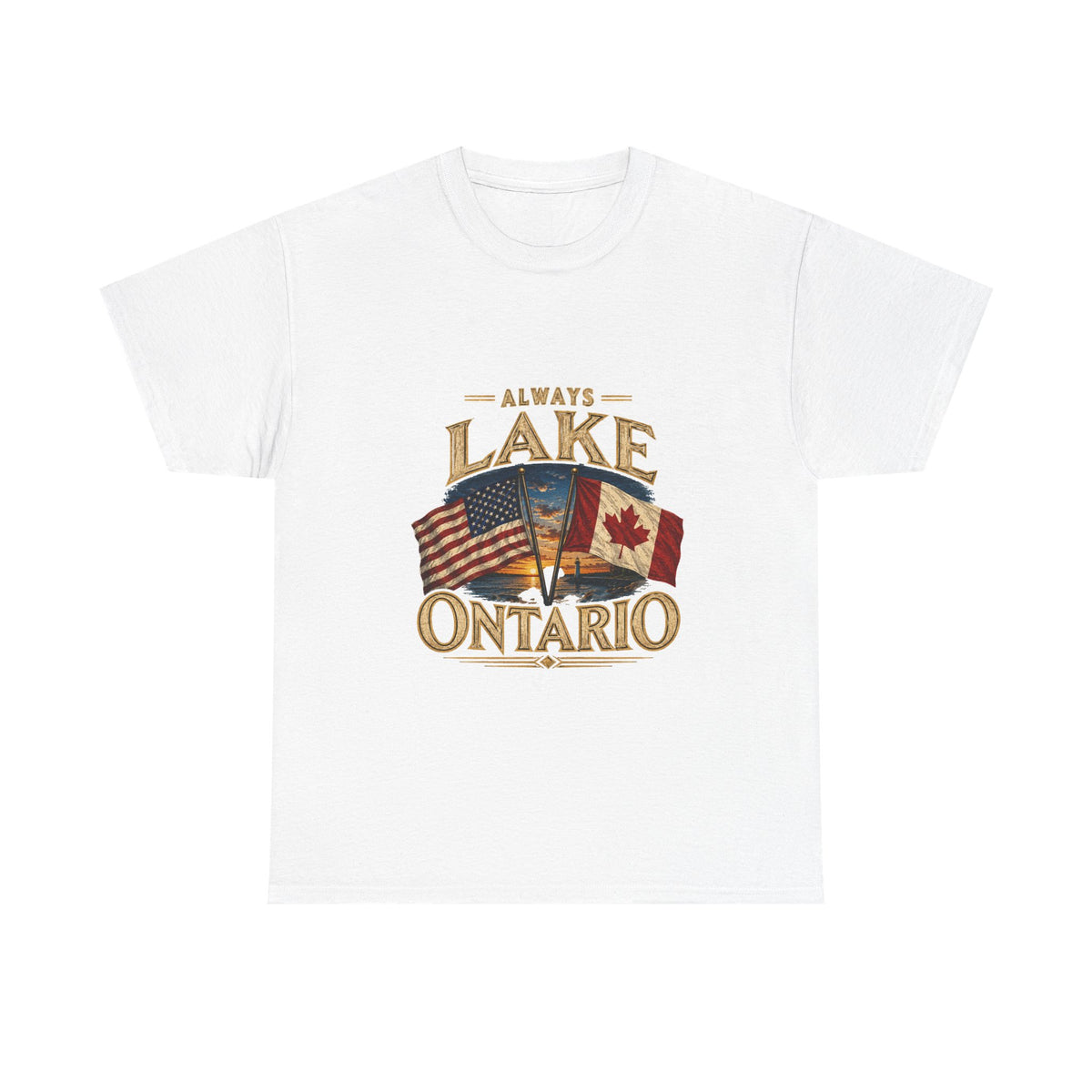 Lake Ontario Tee — "Always Lake Ontario" Vintage Flag Graphic