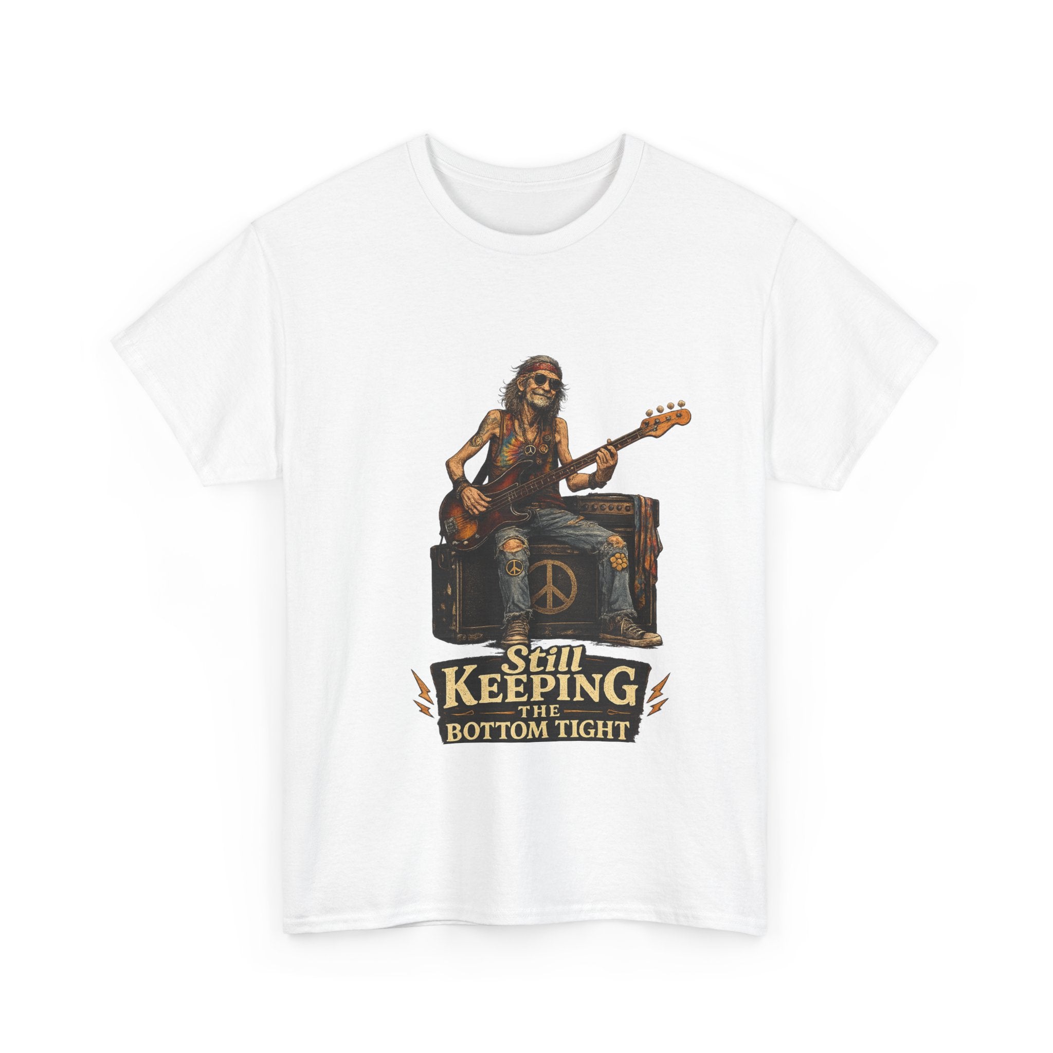 Bass Player Graphic Tee | Rock Music Vintage 'Still Keeping Bottom Tight'