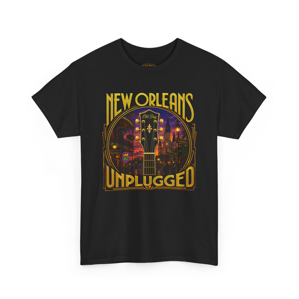 New Orleans Unplugged Guitar T-Shirt — Jazz Night Music Tee