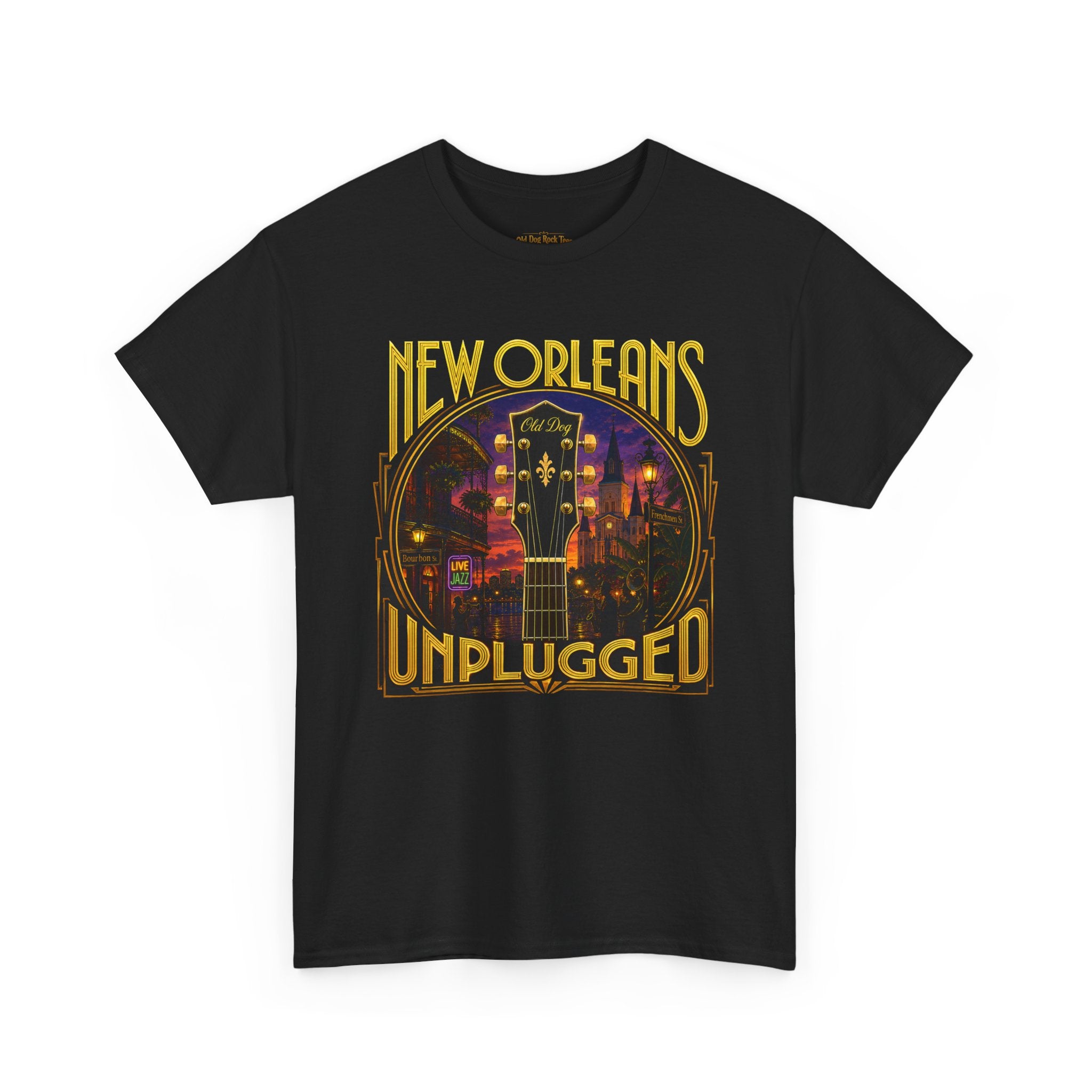 New Orleans Unplugged Guitar T-Shirt — Jazz Night Music Tee