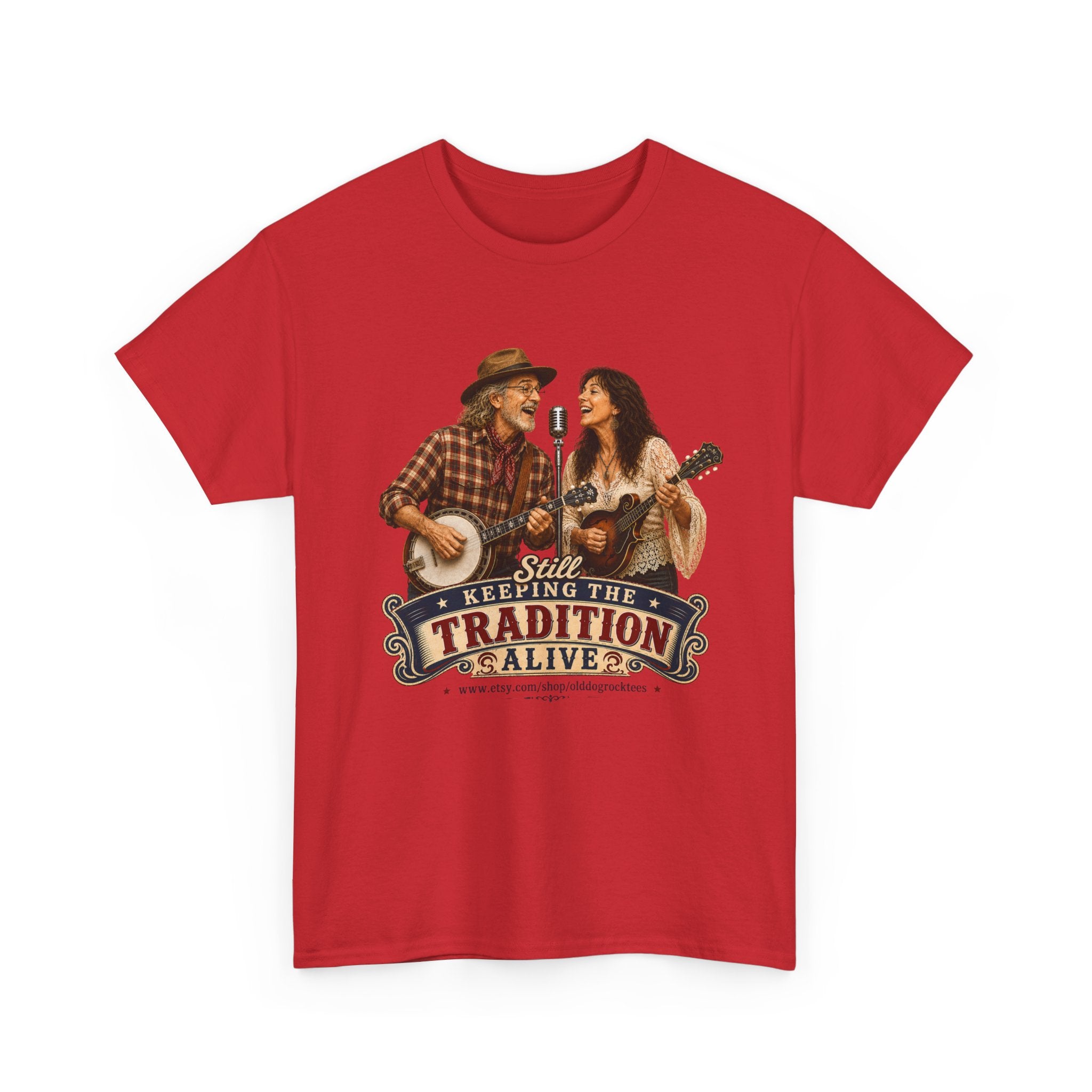 Keeping the Tradition Alive T-Shirt | Country Folk Music Banjo Guitar Design