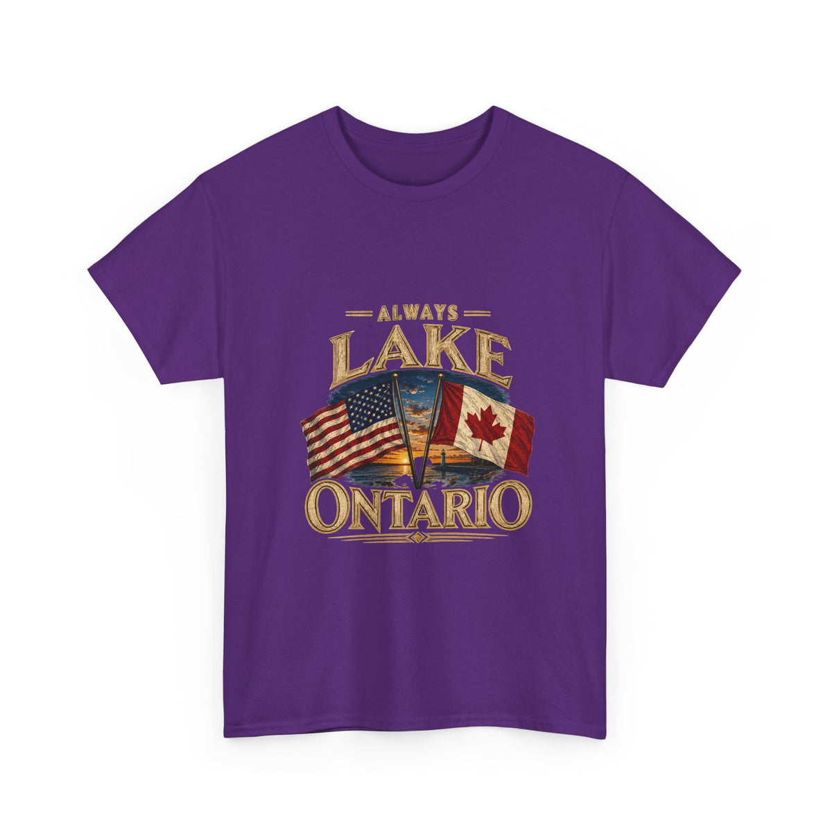 Lake Ontario Tee — "Always Lake Ontario" Vintage Flag Graphic