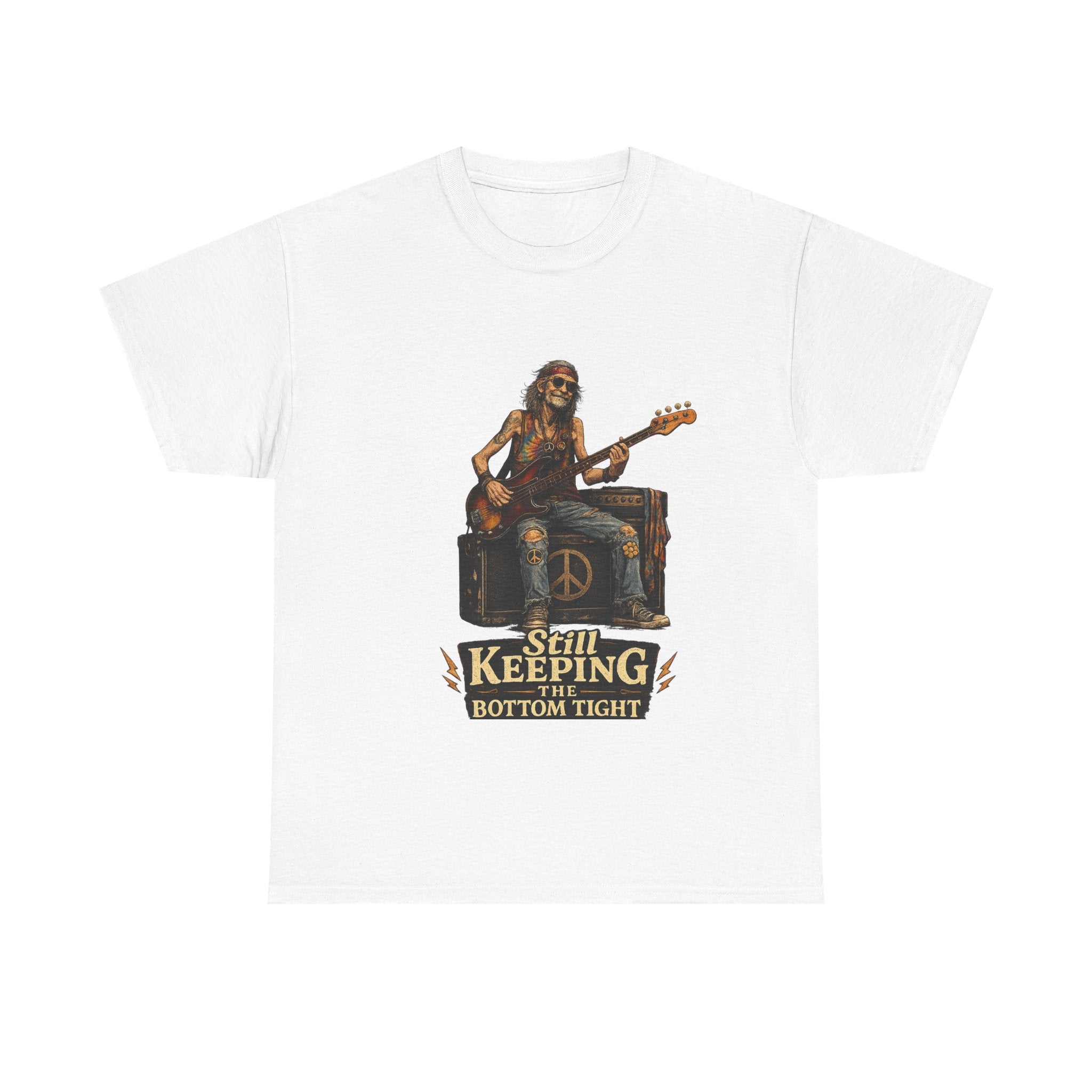 Bass Player Graphic Tee | Rock Music Vintage 'Still Keeping Bottom Tight'