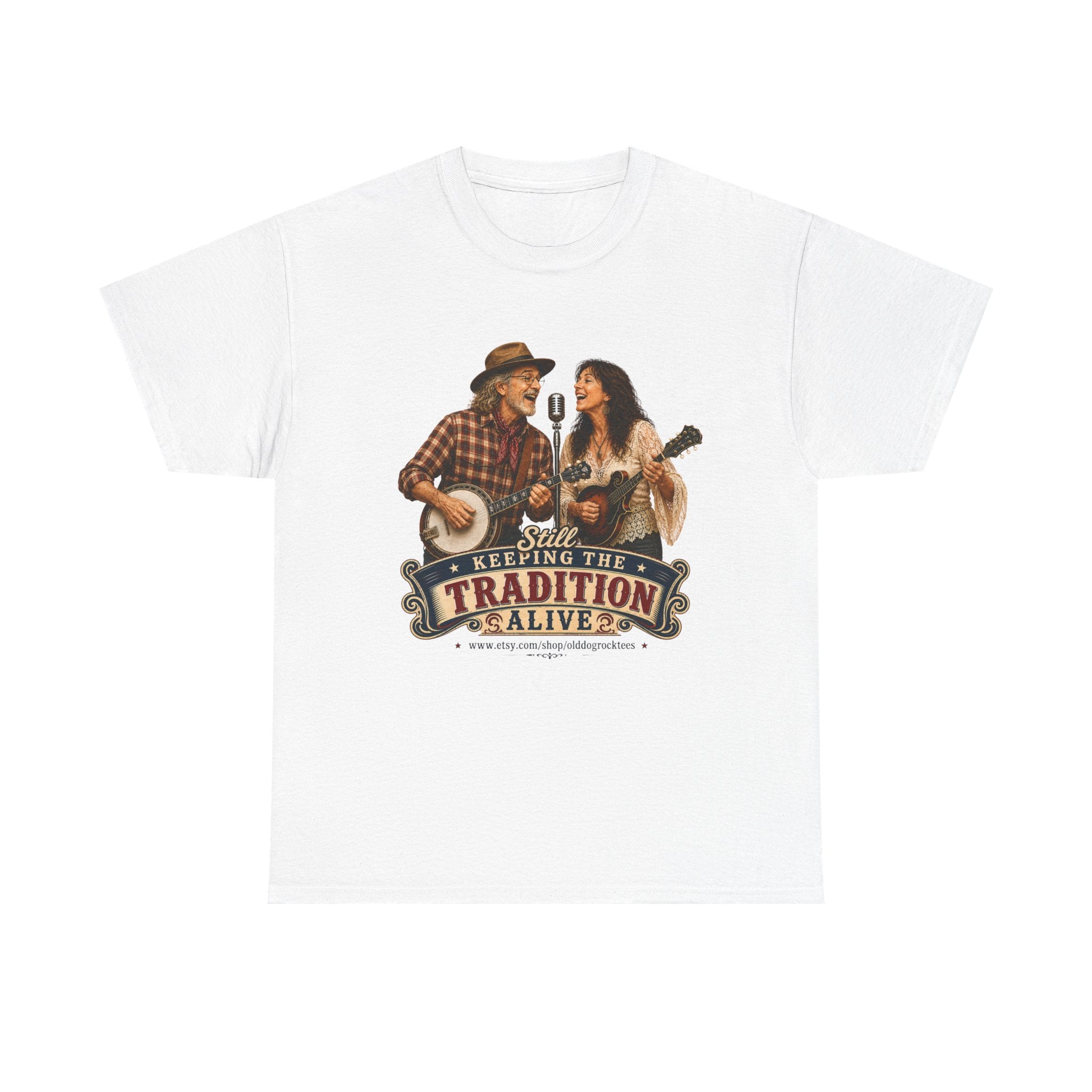 Keeping the Tradition Alive T-Shirt | Country Folk Music Banjo Guitar Design