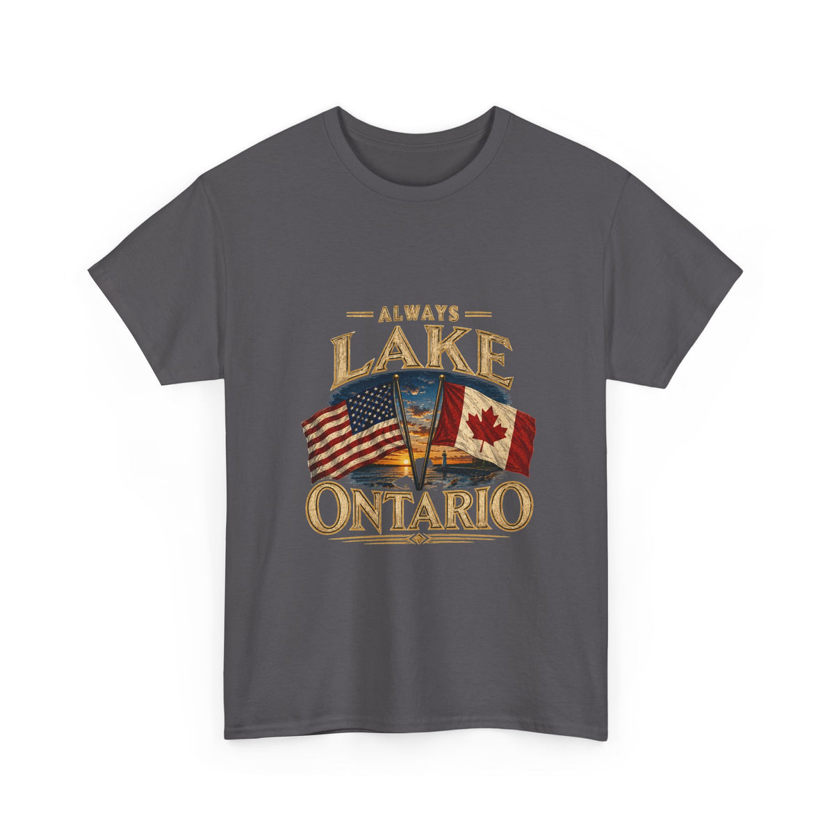 Lake Ontario Tee — "Always Lake Ontario" Vintage Flag Graphic