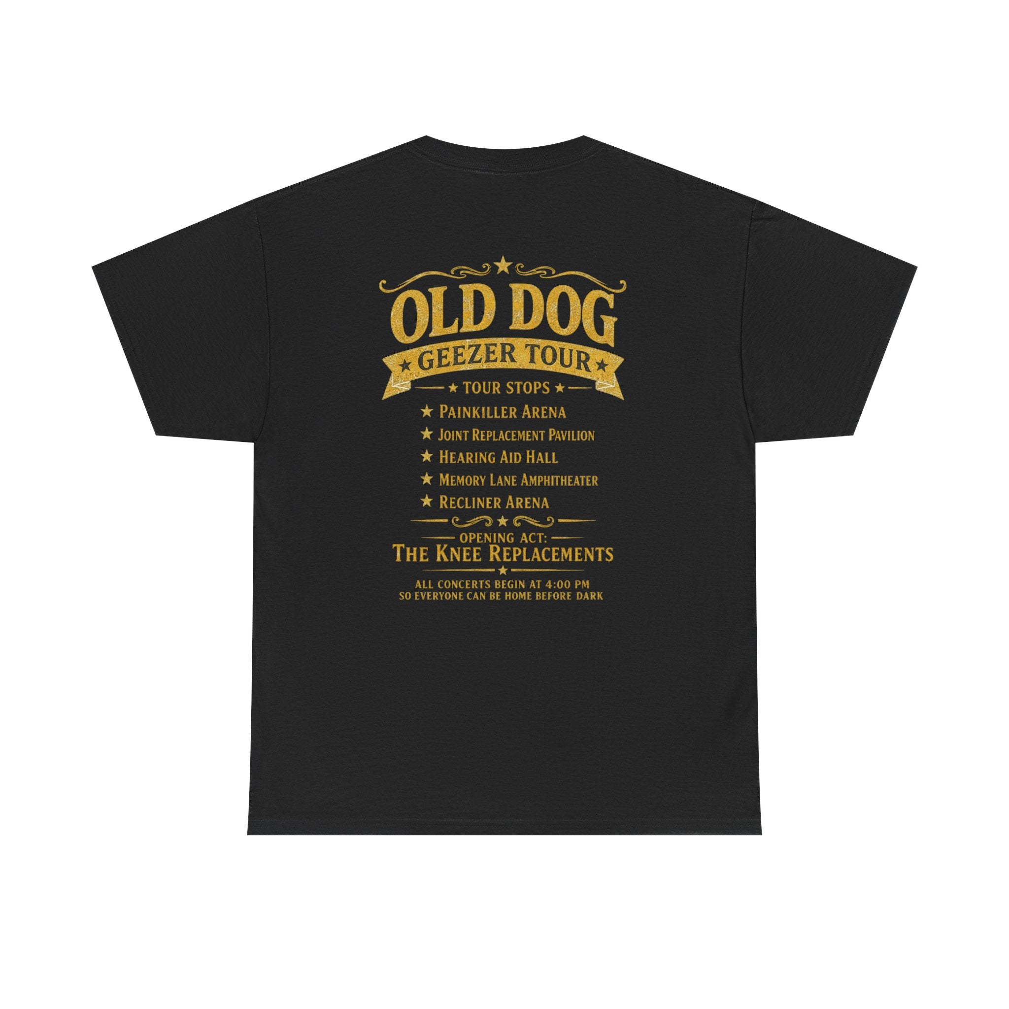 T-Shirt — "Old Dog" Retro Skull Design "Too Tough to Quit" Vintage Biker Tee