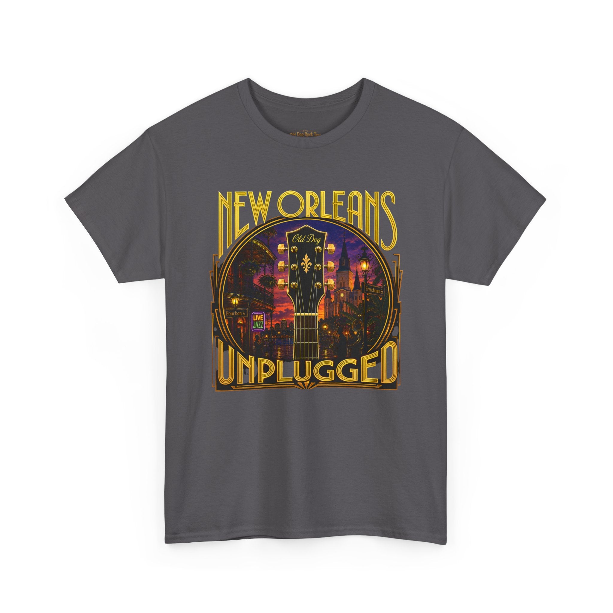 New Orleans Unplugged Guitar T-Shirt — Jazz Night Music Tee