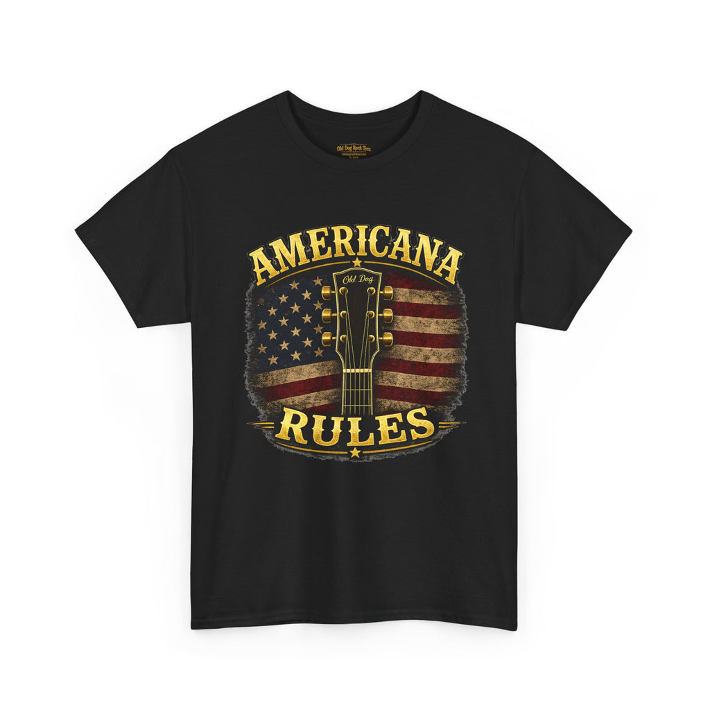 Americana Rules Guitar T‑Shirt — Vintage Country Music Tee