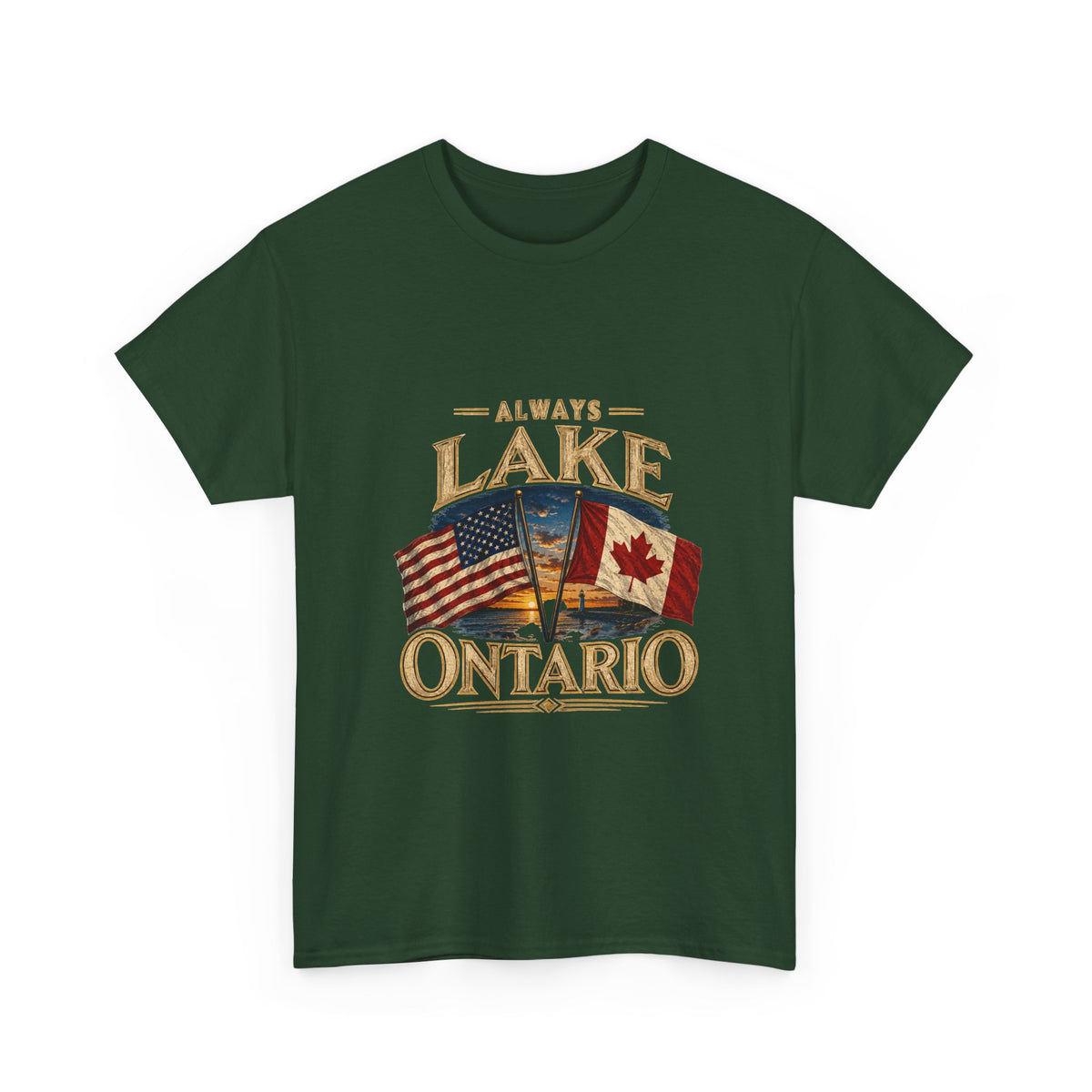 Lake Ontario Tee — "Always Lake Ontario" Vintage Flag Graphic