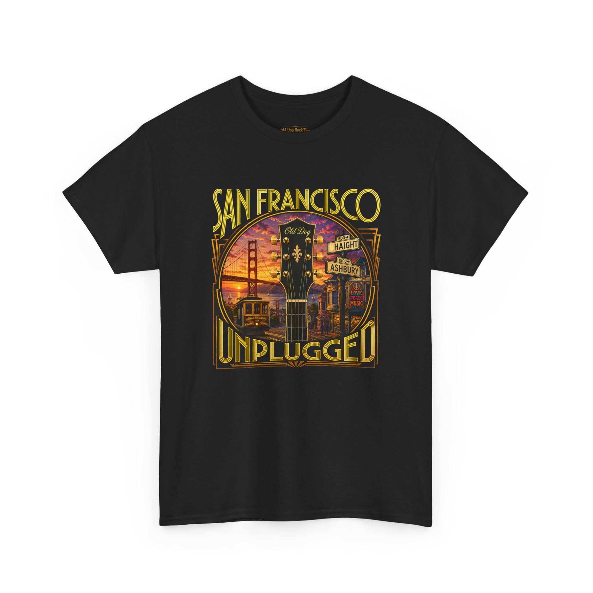 San Francisco Unplugged Tee — Vintage Sunset Golden Gate Tour Shirt