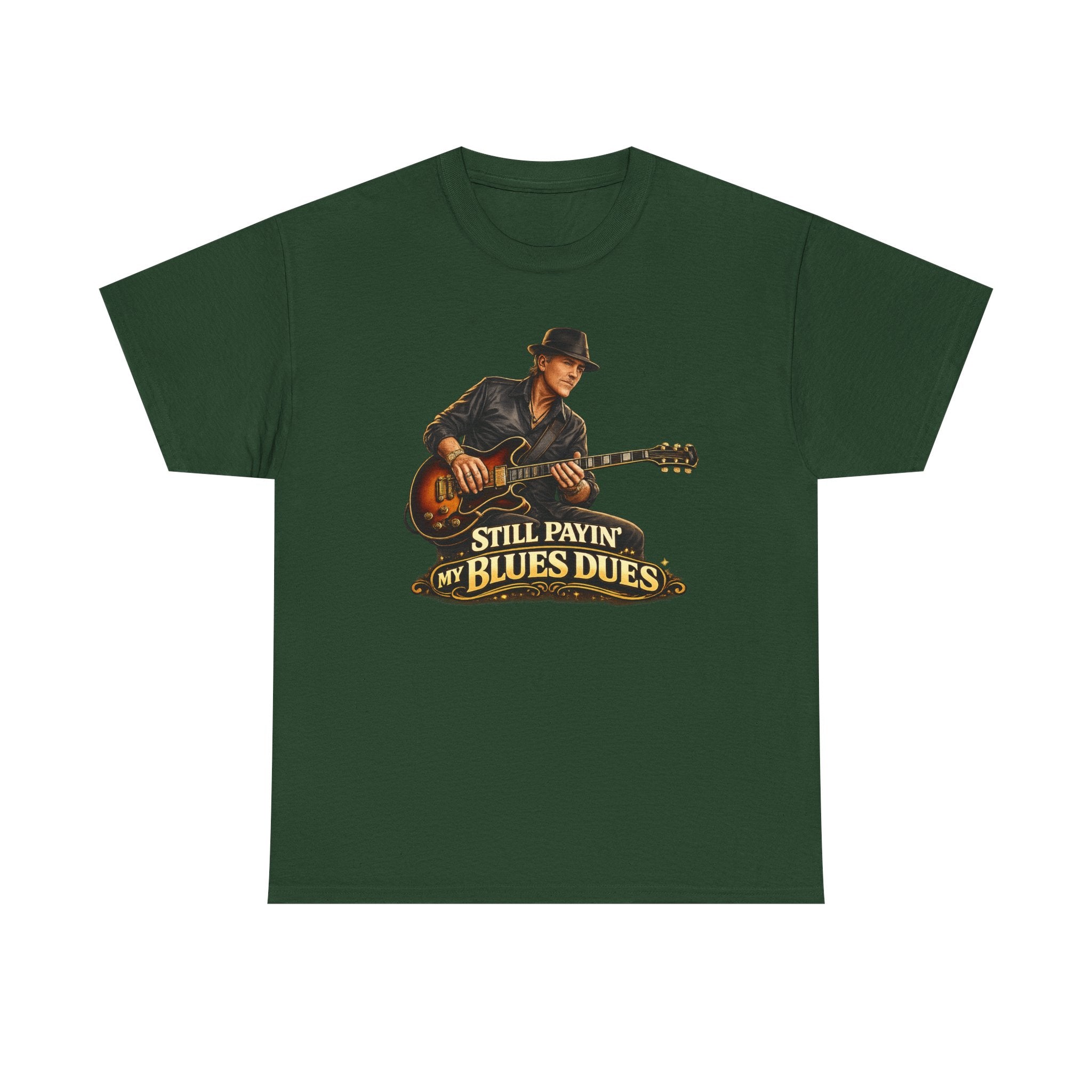 Blues Guitar Tee — "Still Payin' My Blues Dues" Vintage Music T-Shirt