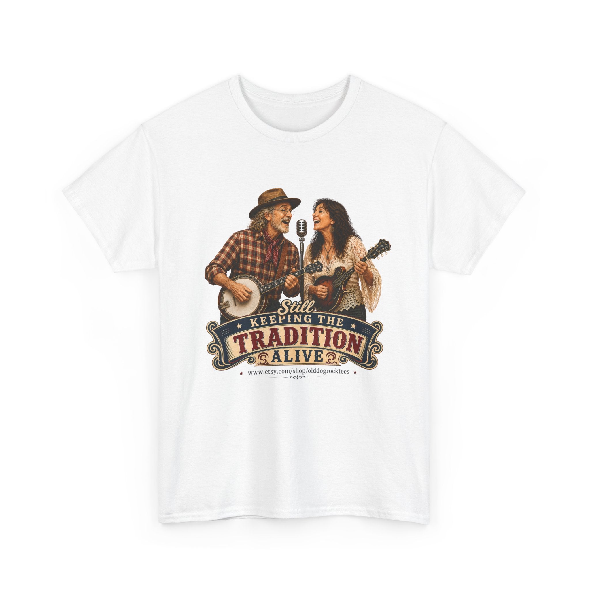 Keeping the Tradition Alive T-Shirt | Country Folk Music Banjo Guitar Design