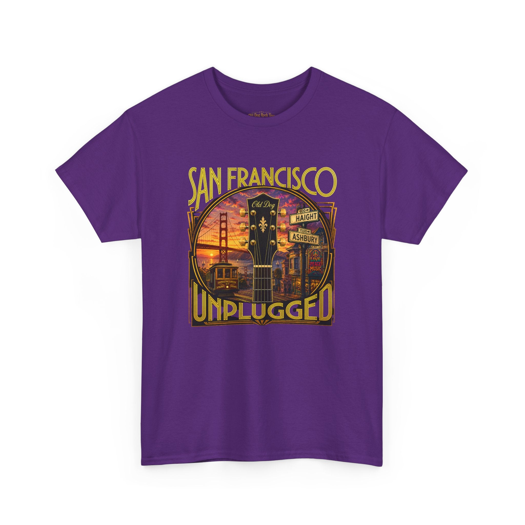 San Francisco Unplugged Tee — Vintage Sunset Golden Gate Tour Shirt