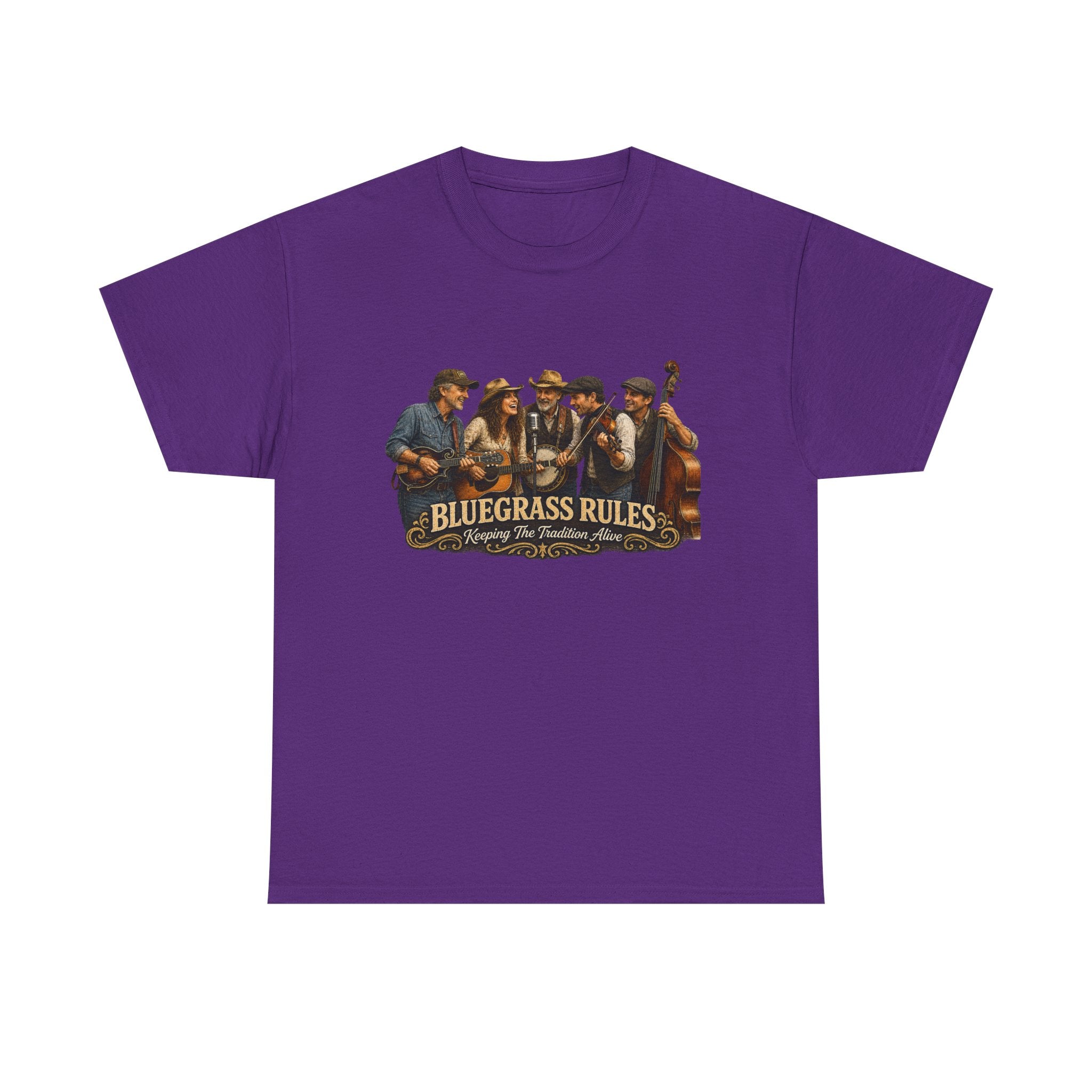 Bluegrass Rules Band T-Shirt — Vintage Acoustic Music Tee