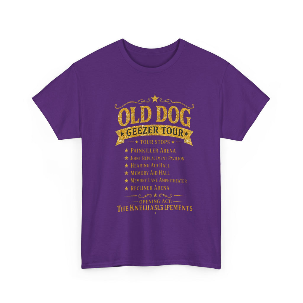 Old Dog Geezer Tour T-Shirt — Funny Senior Pet Lover Tee