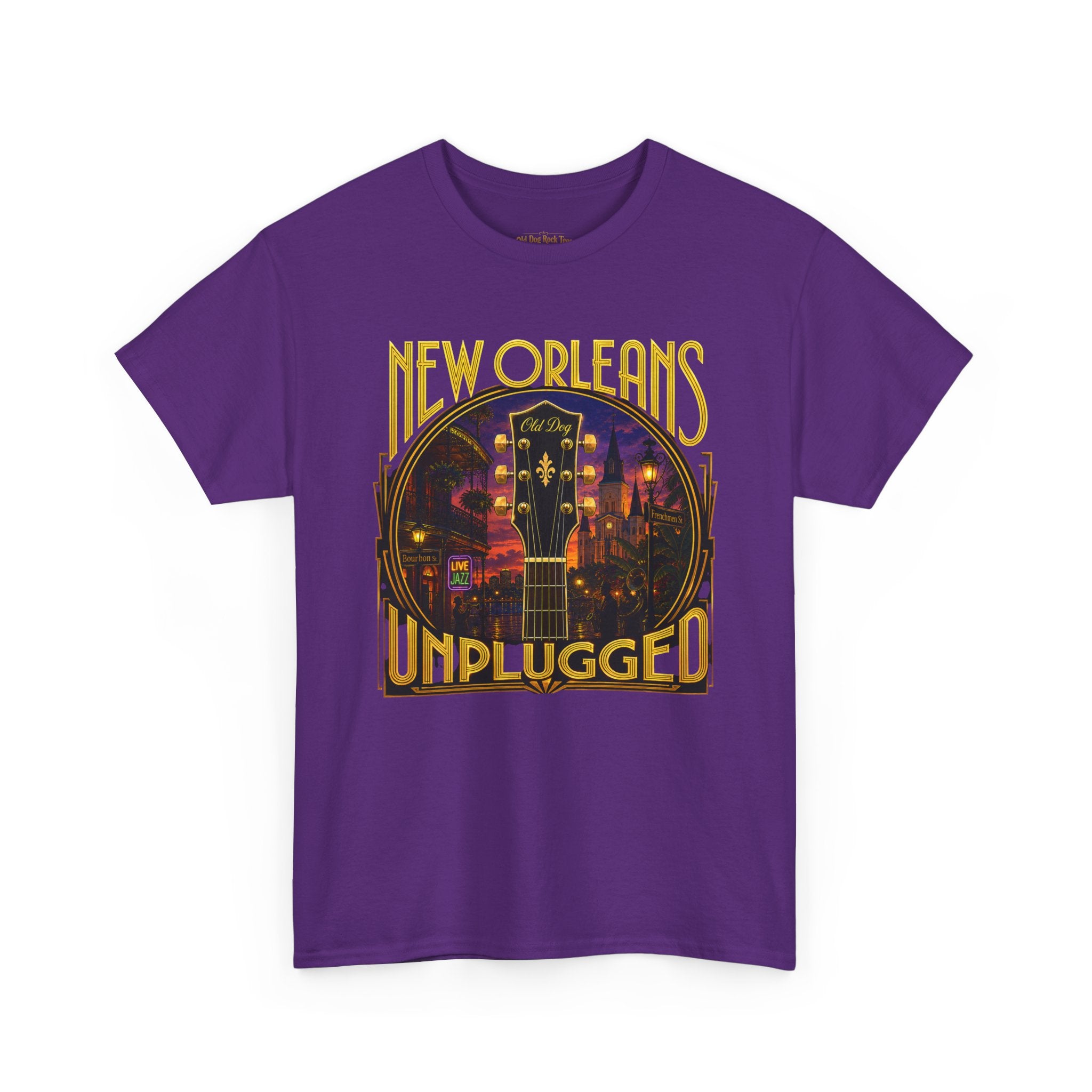 New Orleans Unplugged Guitar T-Shirt — Jazz Night Music Tee