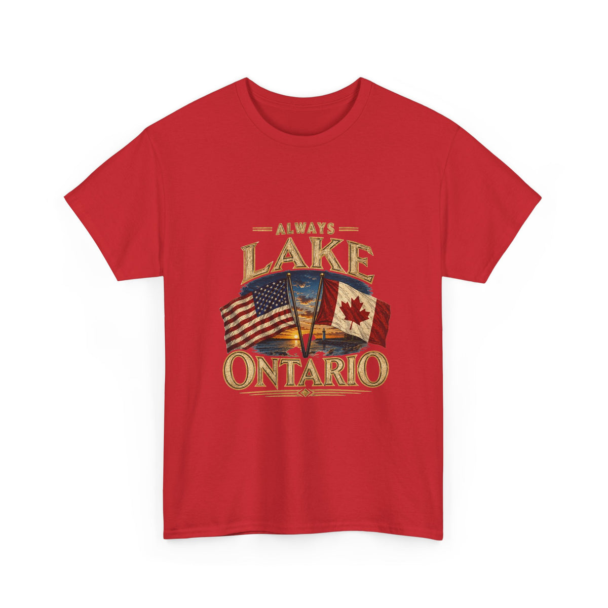 Lake Ontario Tee — "Always Lake Ontario" Vintage Flag Graphic