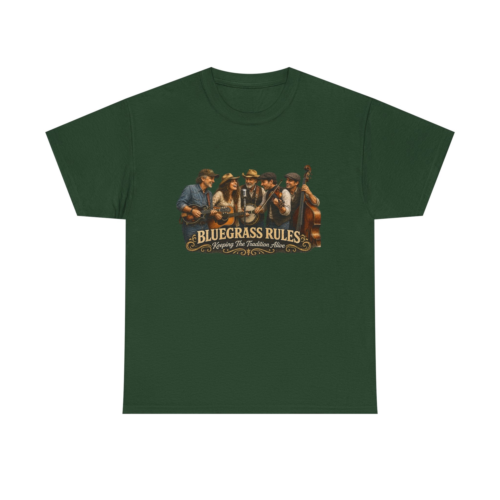 Bluegrass Rules Band T-Shirt — Vintage Acoustic Music Tee