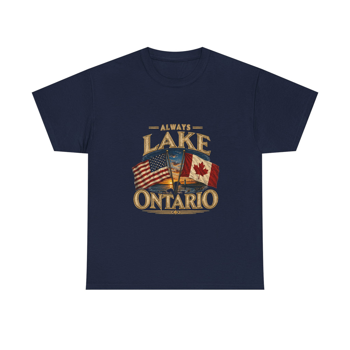 Lake Ontario Tee — "Always Lake Ontario" Vintage Flag Graphic