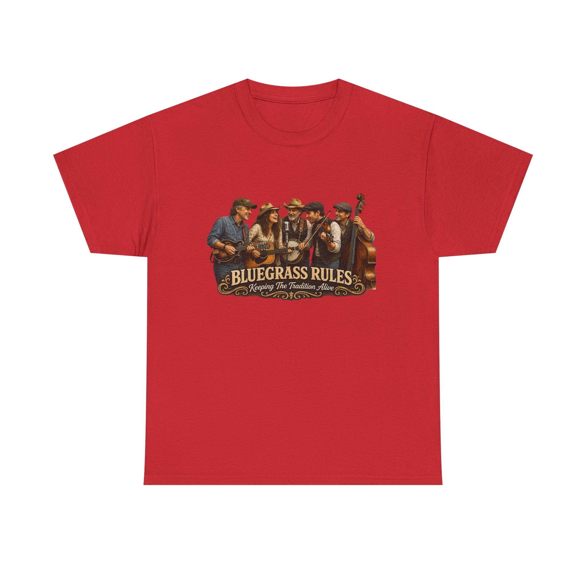 Bluegrass Rules Band T-Shirt — Vintage Acoustic Music Tee