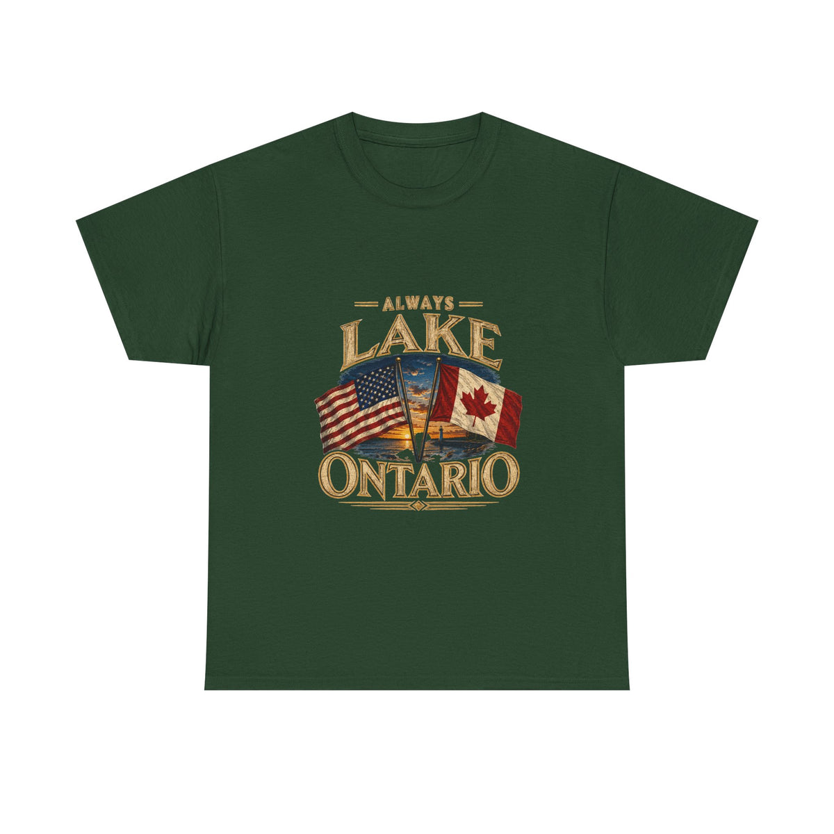 Lake Ontario Tee — "Always Lake Ontario" Vintage Flag Graphic