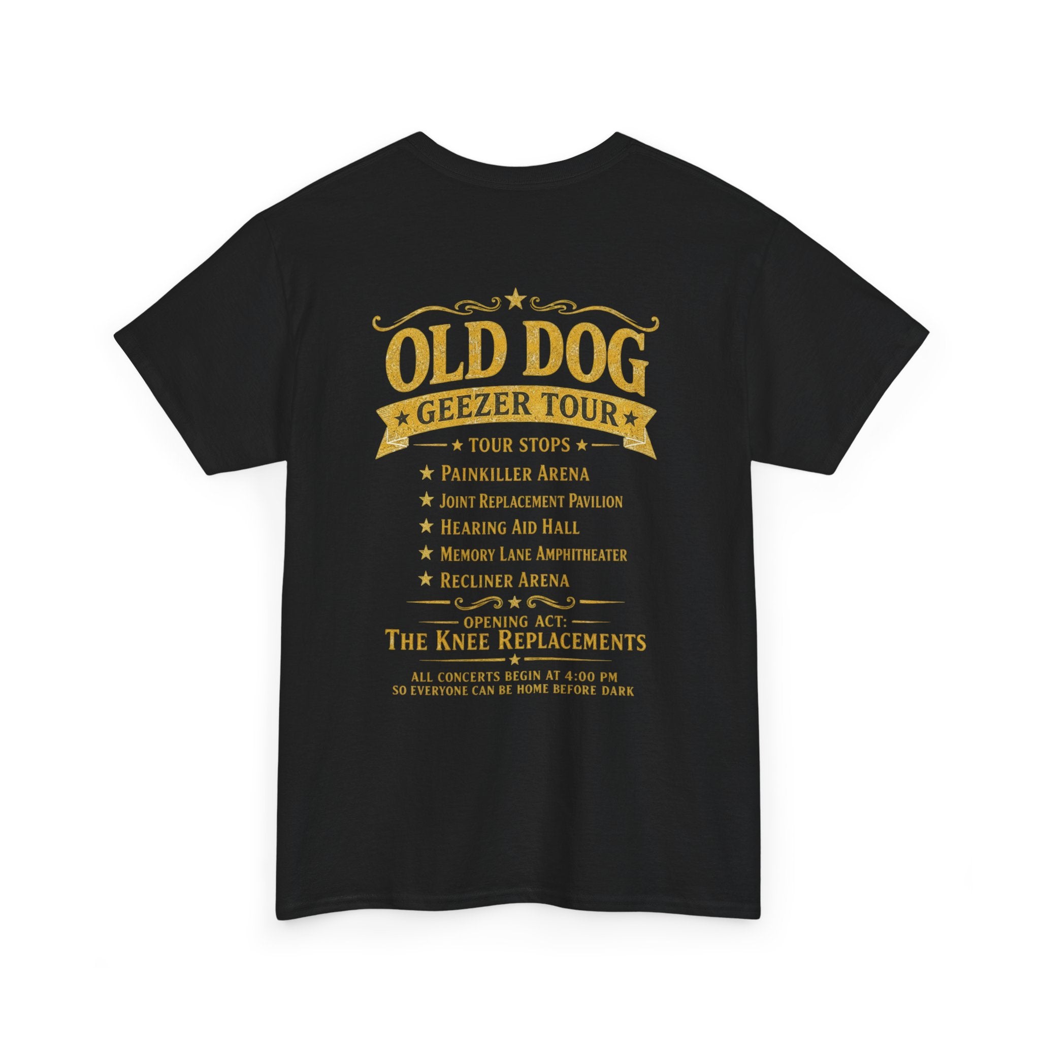 T-Shirt — "Old Dog" Retro Skull Design "Too Tough to Quit" Vintage Biker Tee
