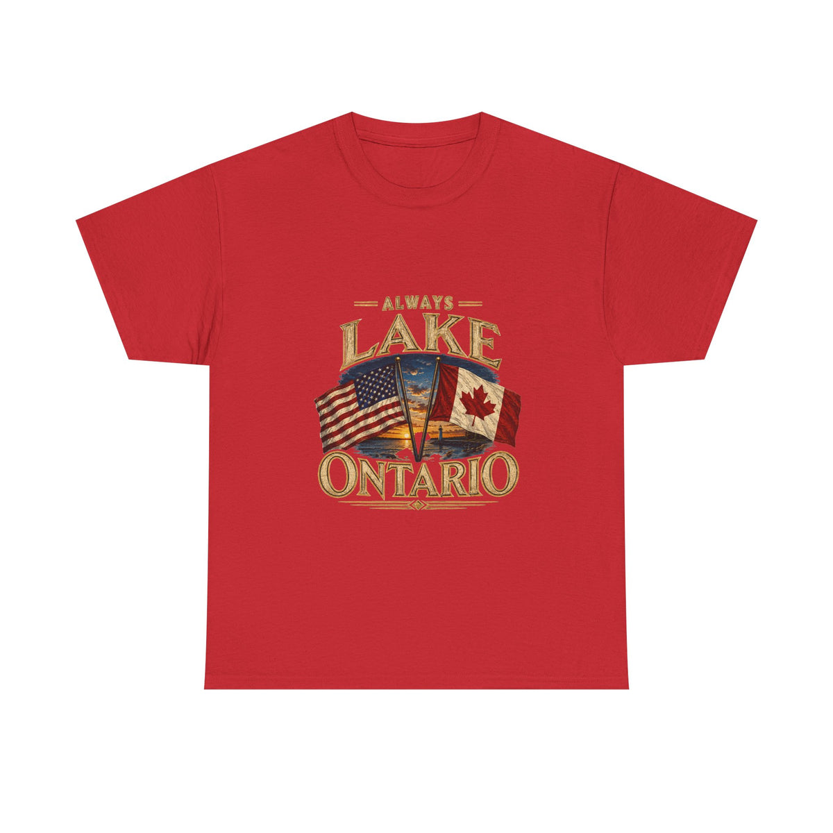 Lake Ontario Tee — "Always Lake Ontario" Vintage Flag Graphic