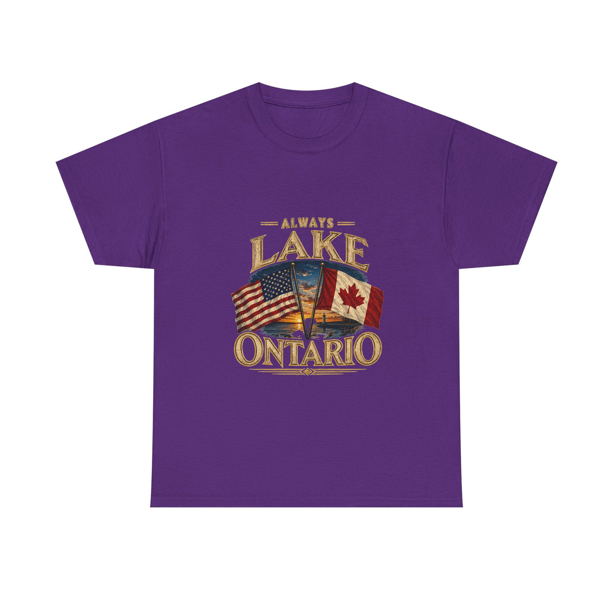 Lake Ontario Tee — "Always Lake Ontario" Vintage Flag Graphic