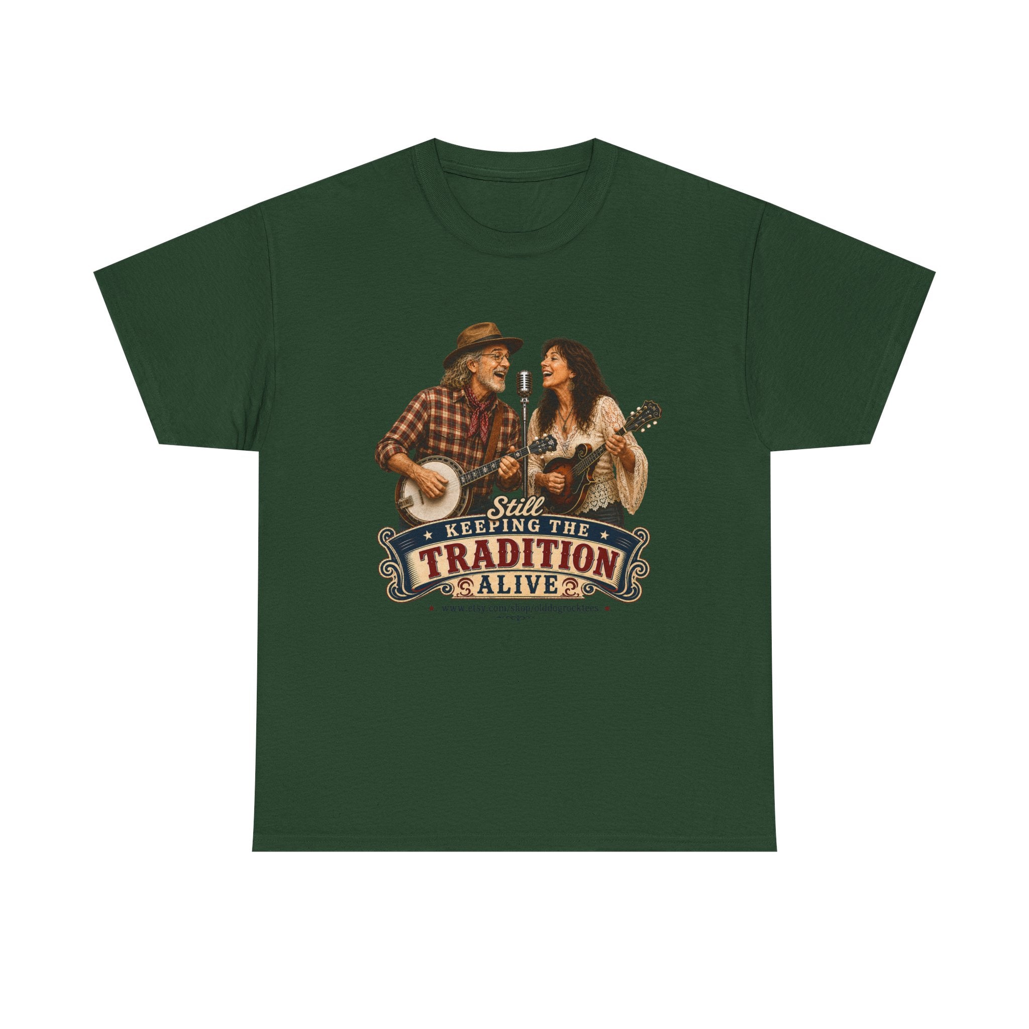 Keeping the Tradition Alive T-Shirt | Country Folk Music Banjo Guitar Design