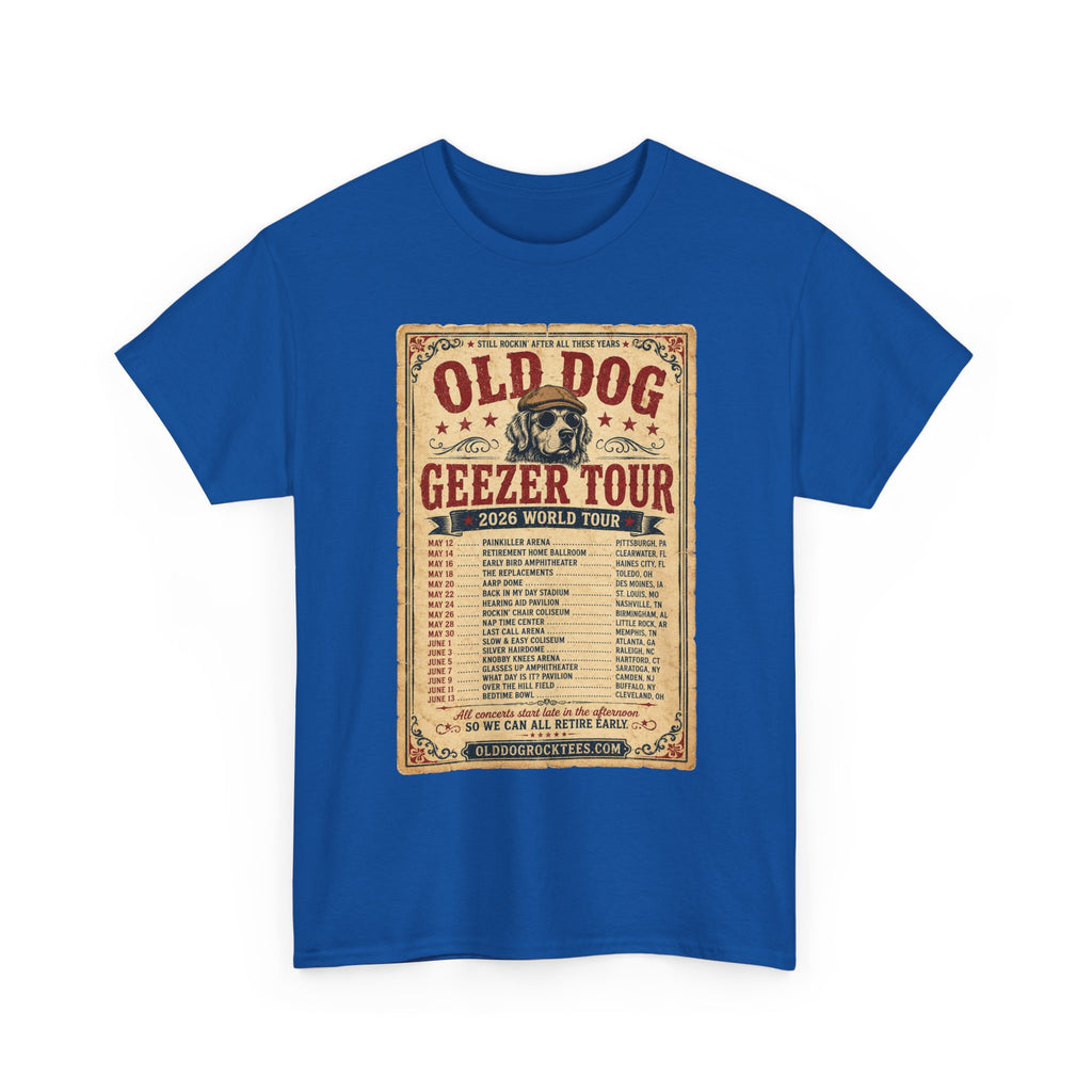 Old Dog Geezer Tour T-Shirt — Vintage Concert Poster Tee
