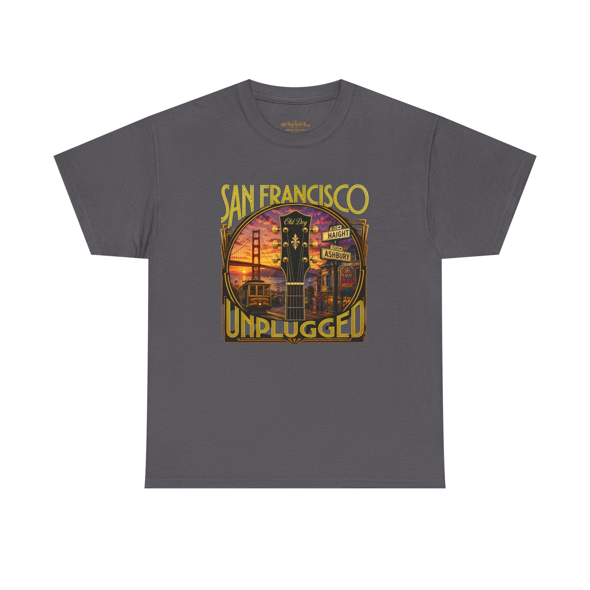 San Francisco Unplugged Tee — Vintage Sunset Golden Gate Tour Shirt