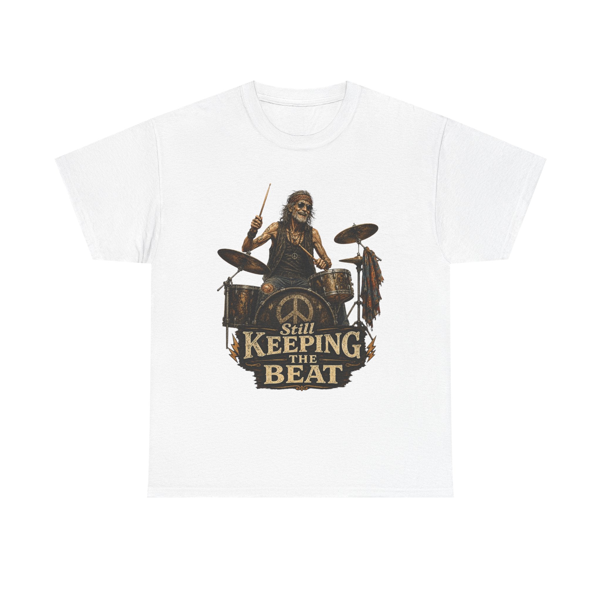 'Still Keeping the Beat' T-Shirt | Rock Music Drum Player Tee