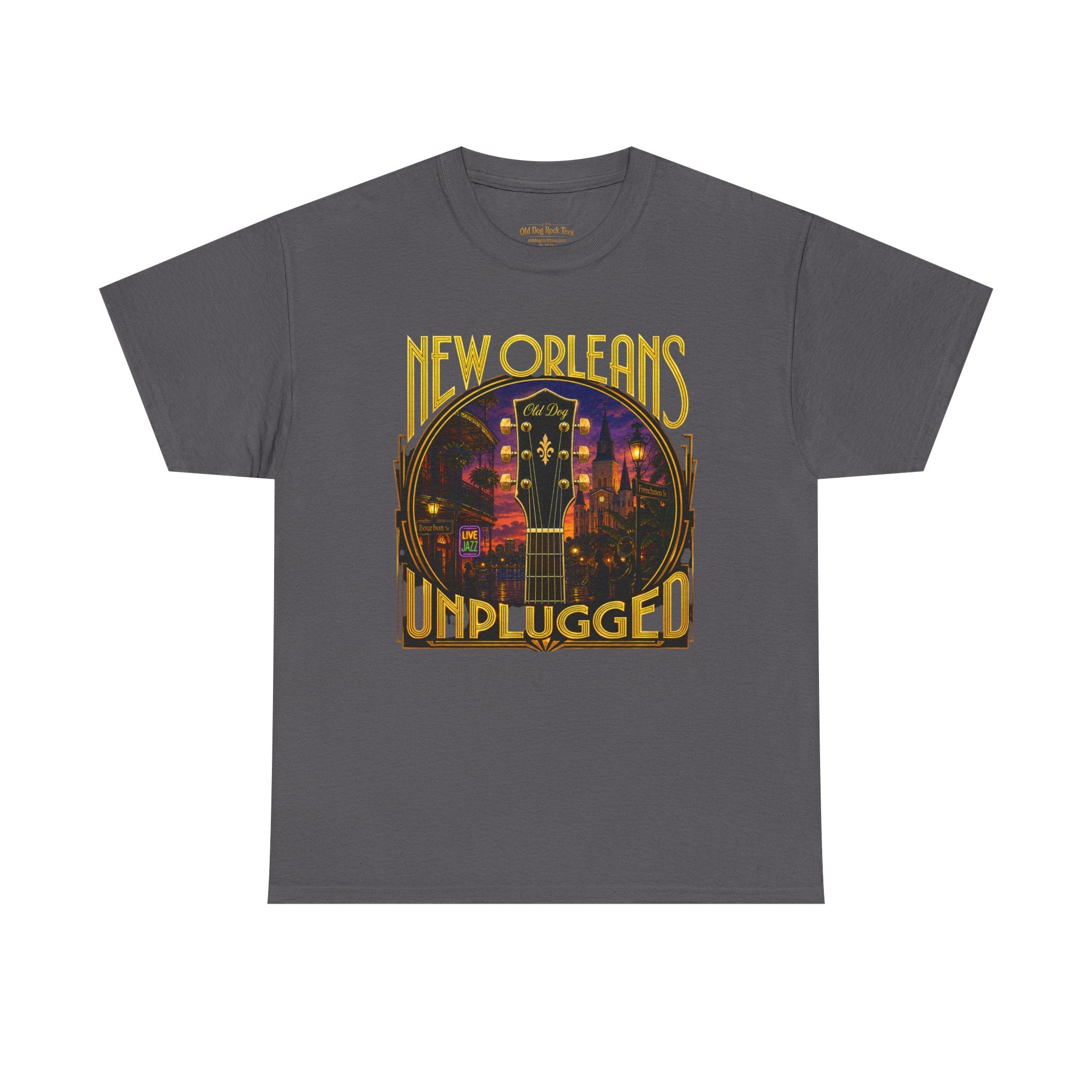 New Orleans Unplugged Guitar T-Shirt — Jazz Night Music Tee