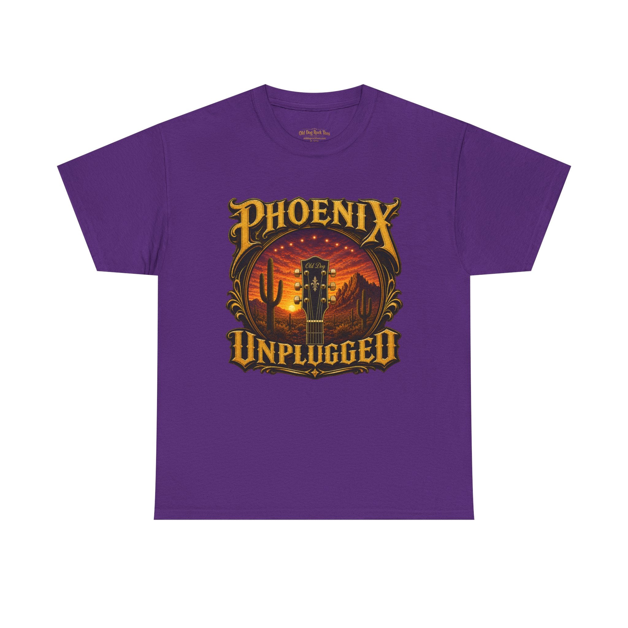 Phoenix Unplugged Tee — Desert Sunset Guitar Band Shirt