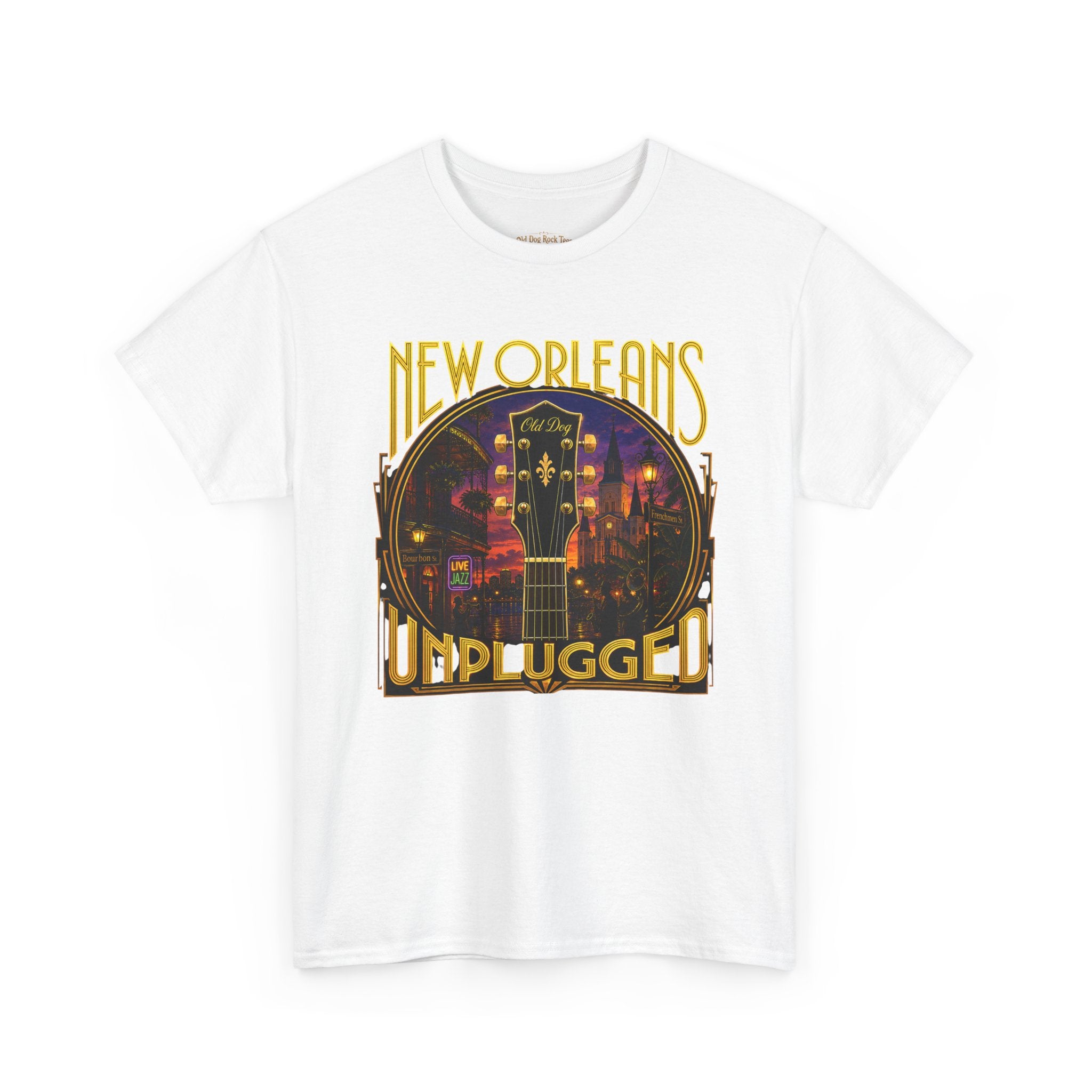 New Orleans Unplugged Guitar T-Shirt — Jazz Night Music Tee