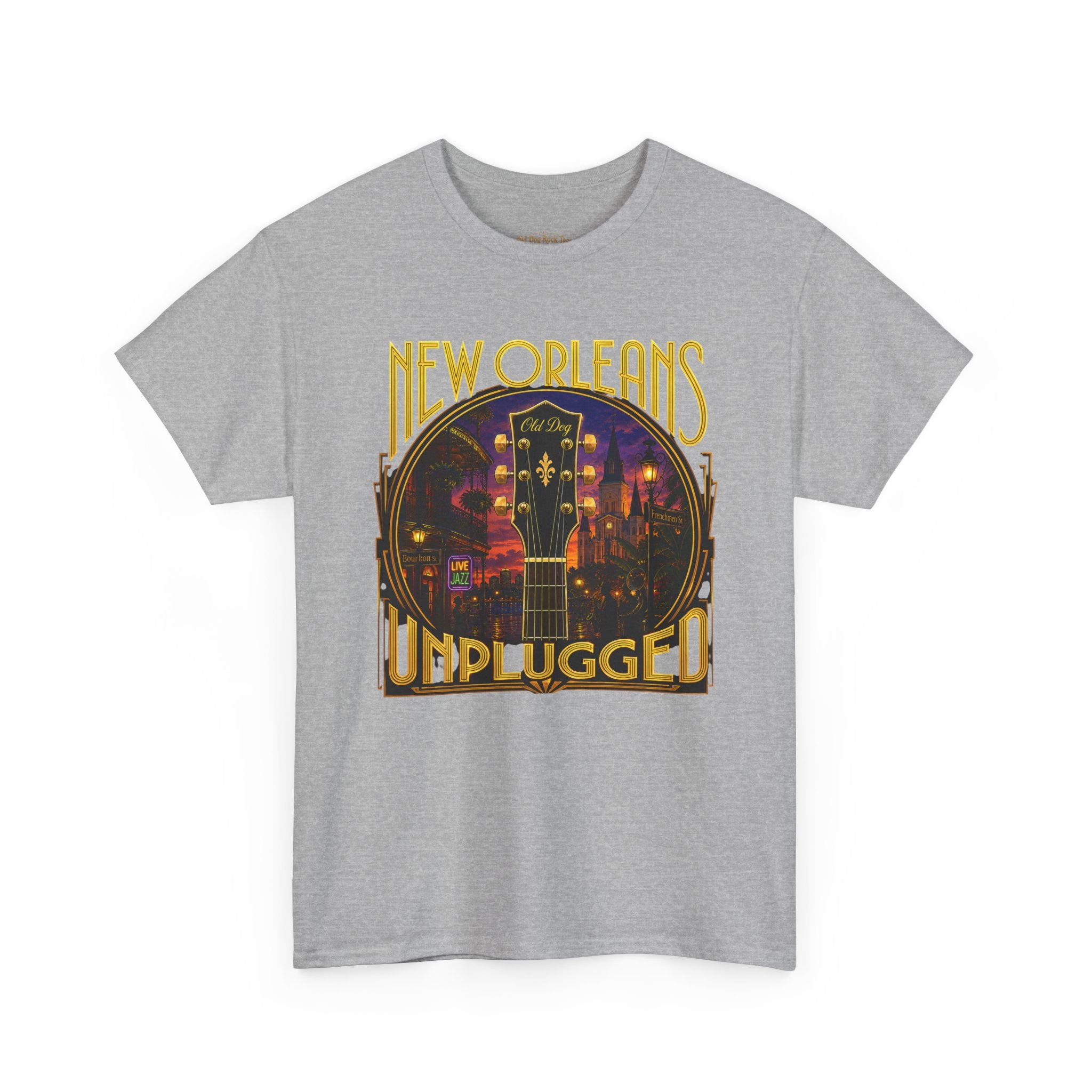 New Orleans Unplugged Guitar T-Shirt — Jazz Night Music Tee