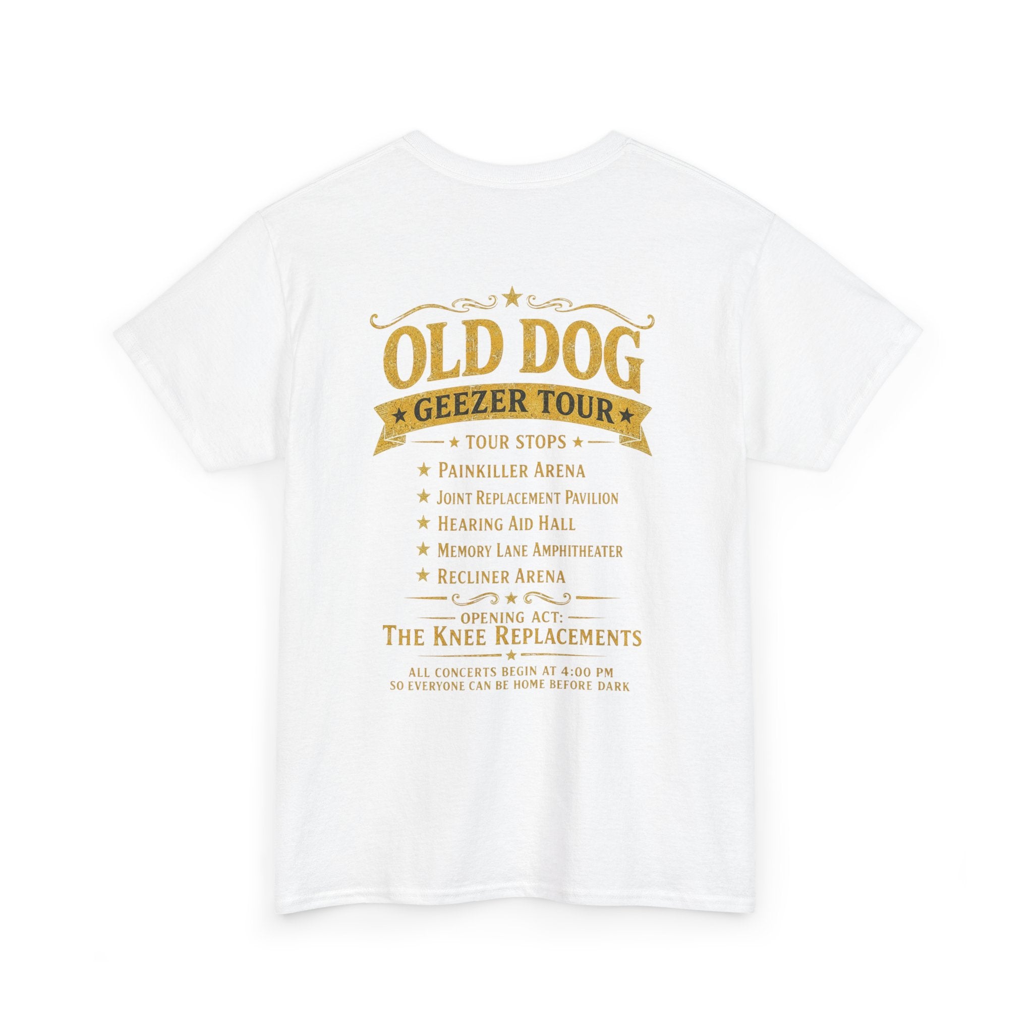 T-Shirt — "Old Dog" Retro Skull Design "Too Tough to Quit" Vintage Biker Tee