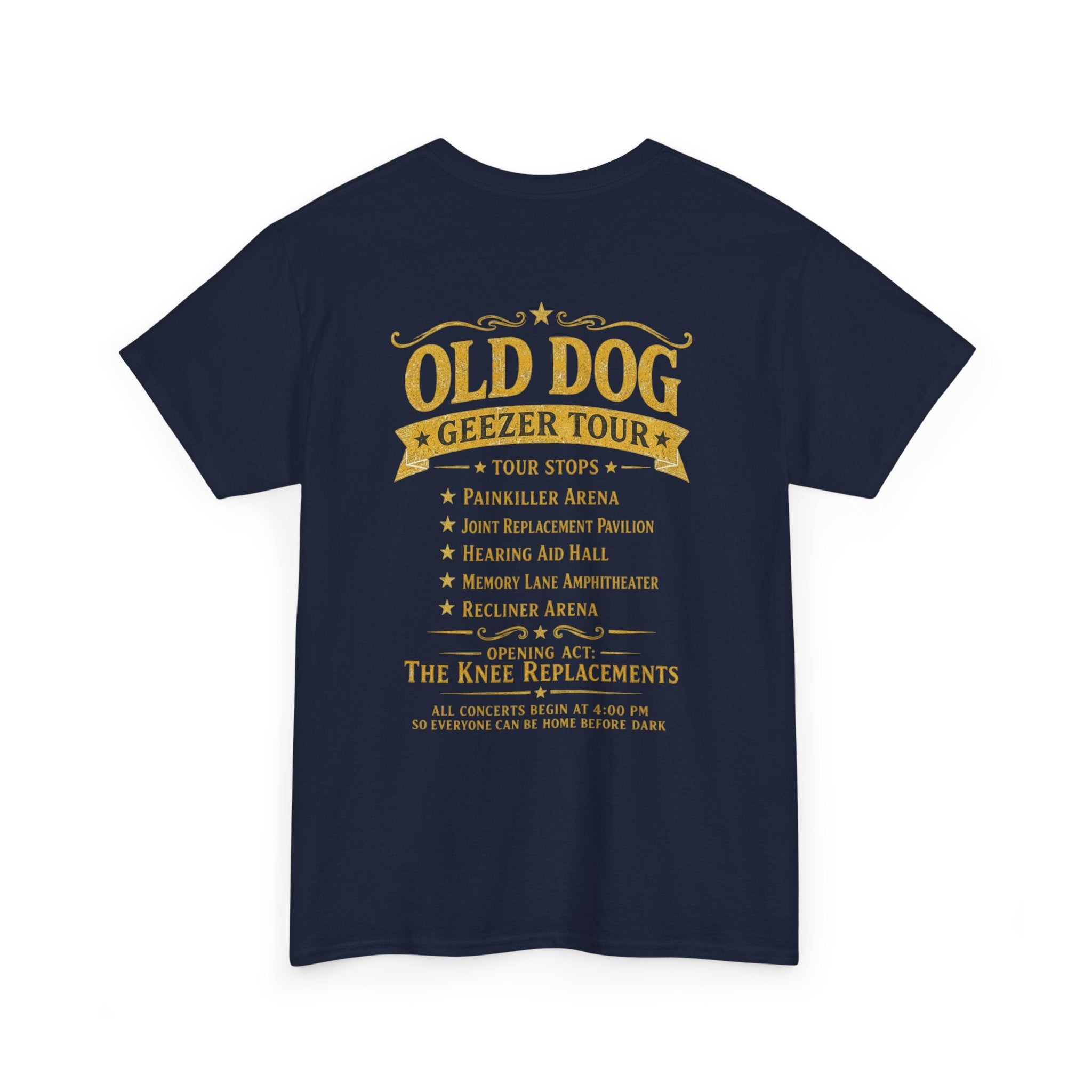 T-Shirt — "Old Dog" Retro Skull Design "Too Tough to Quit" Vintage Biker Tee